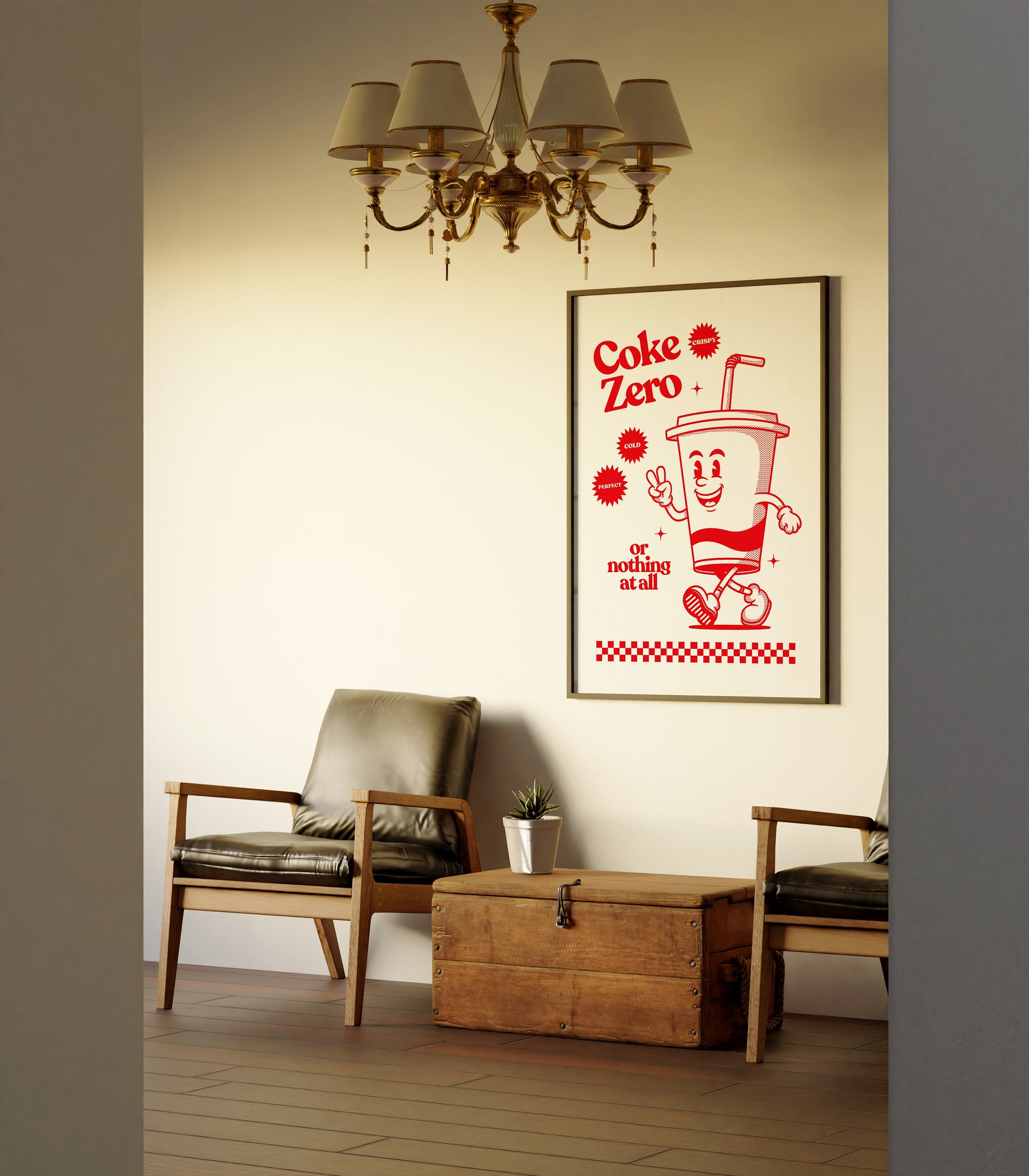 Coke Zero- Digital Download-Wall Print-Retro-Best Coke Zero Art-Large Girly Art-Funny Preppy Art-Soda Art Print-Bar Cart Print-Kitchen Art