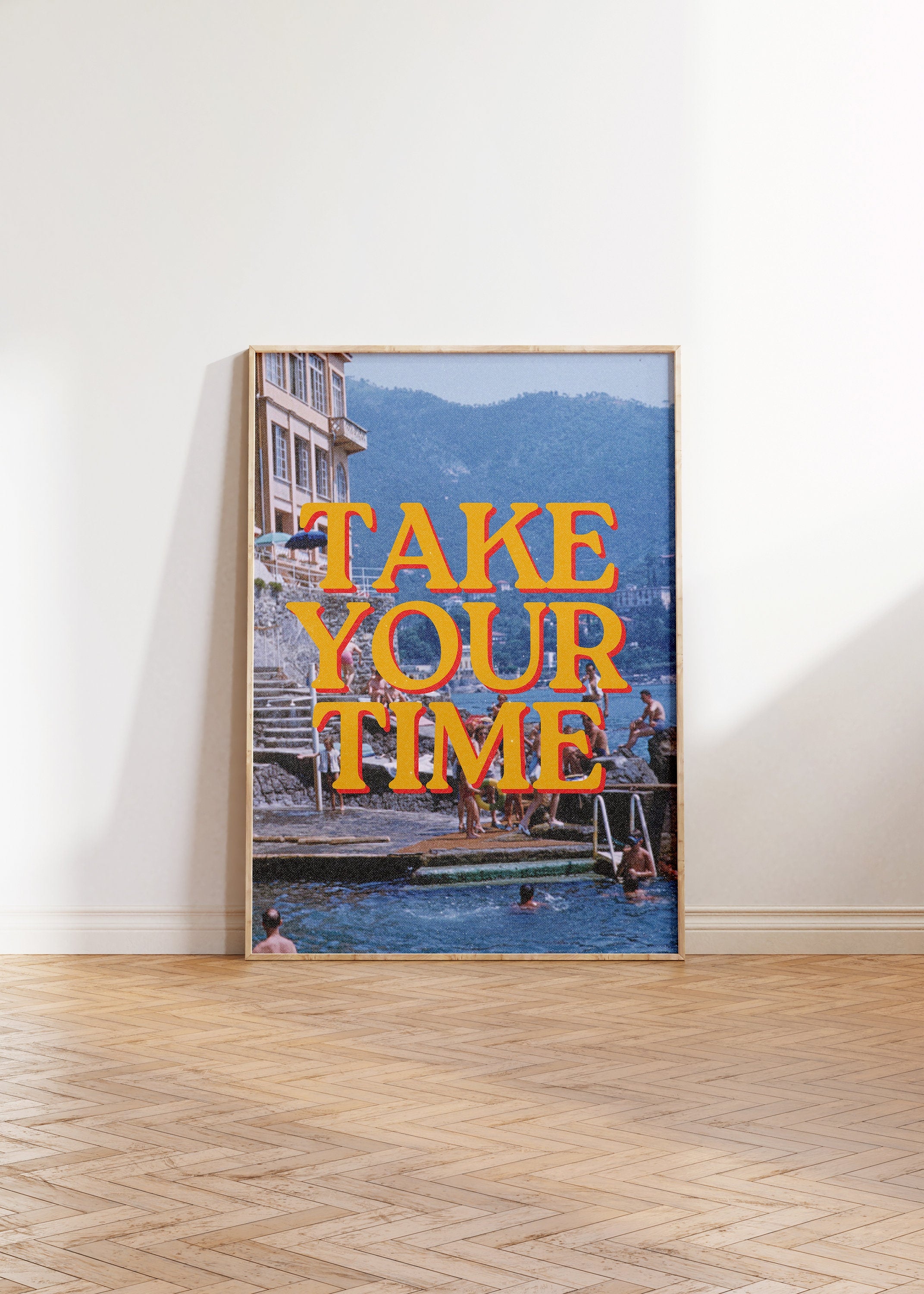 Take Your Time, Retro Photo Art Print, Preppy Art, Bar Car Decor, Trendy Poster, Italy Posters, Bar Cart Decor, Bedroom Art, Italy Prints