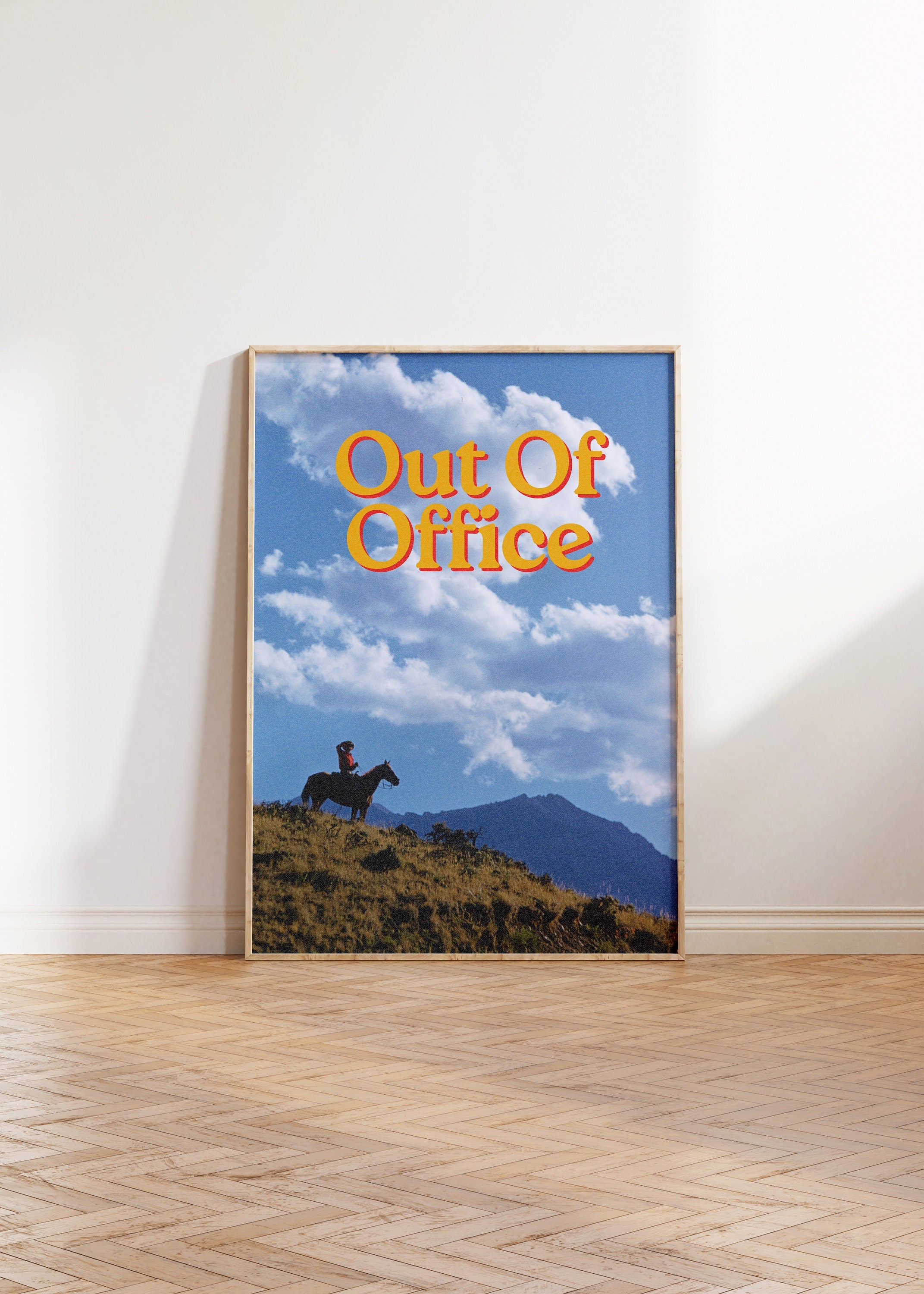 Out of Office Wall Art,Retro Photograph Prints, Western Art Print, Preppy Art, Trendy Art, Cowboy Prints, Cowboy Digital Download, Art Print