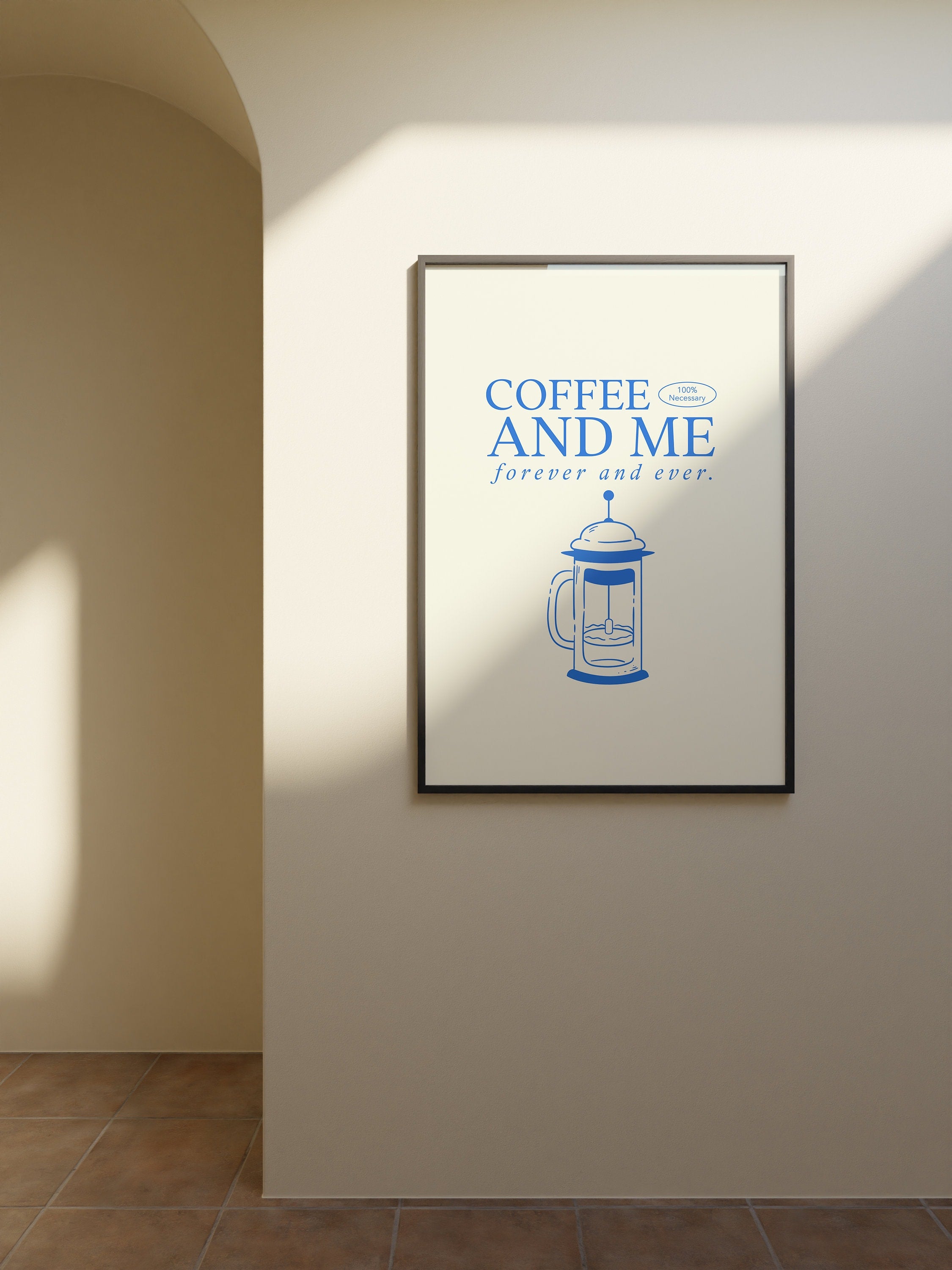 Digital Prints, Retro Coffee Art, Office Art, Kitchen Art, Coffee Art Print, Coffee Doodle Poster, Coffee Download, Coffee Blue Art