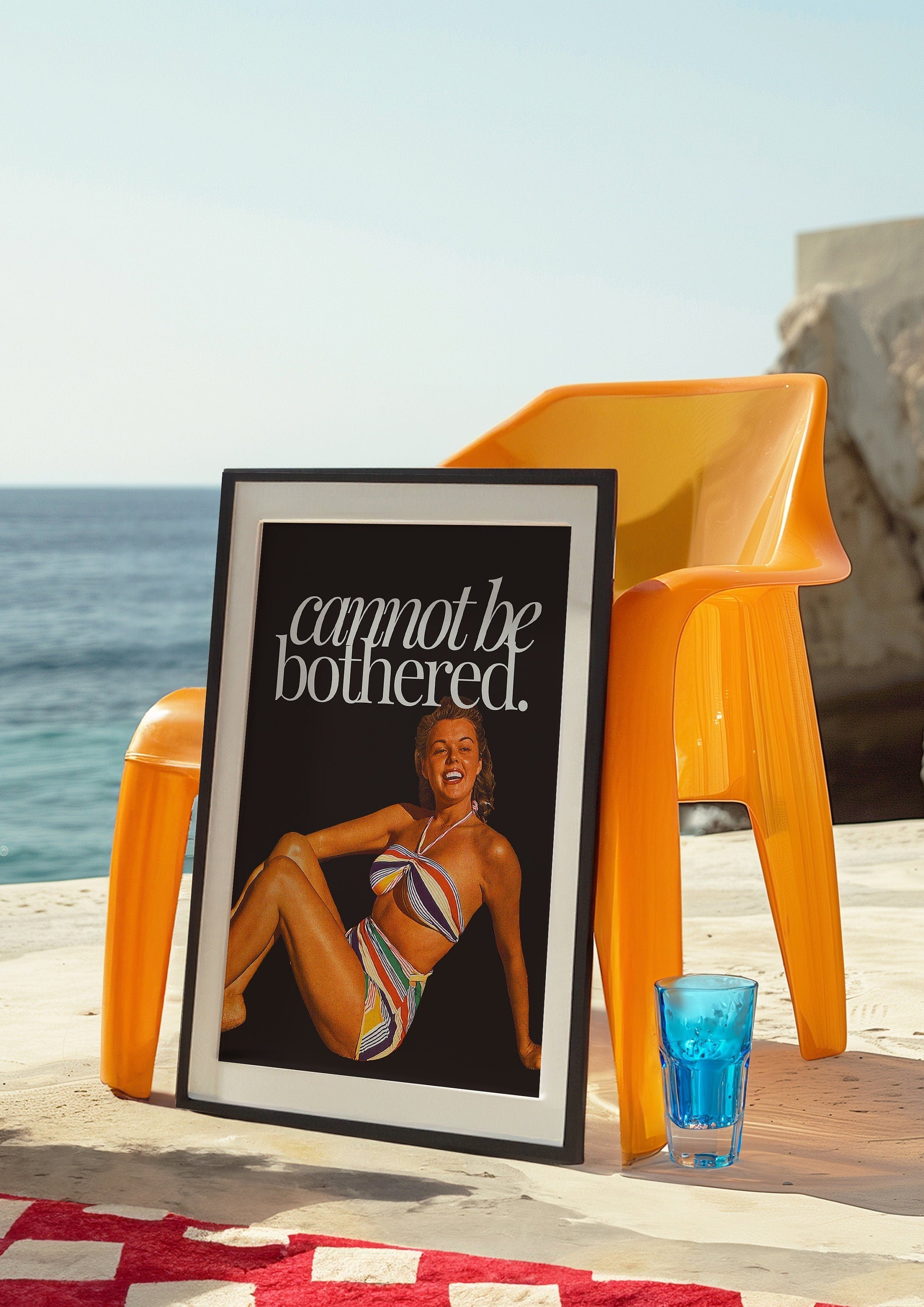 Can&#39;t Be Bothered, Retro Trendy Art, Apartment Art, Feminist Art, Living Room Decor, Aesthetic Print, Pulp Art Print, Retro Funny Art