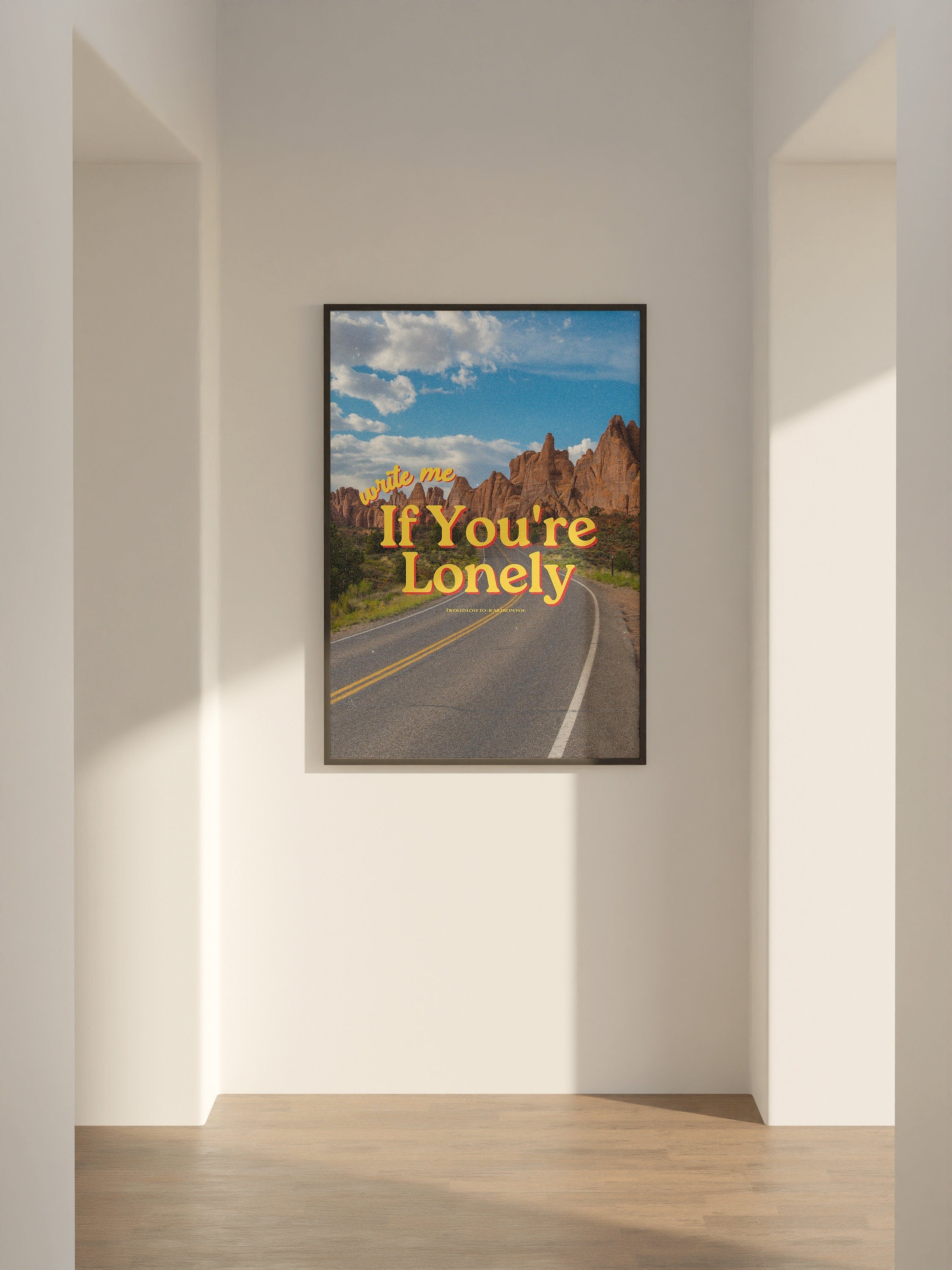 Digital Pink Art Prints, Retro Photo Prints, Retro Art Print, Preppy Art, Trendy Art Print, write me if you&#39;re lonely, gs print shoppe