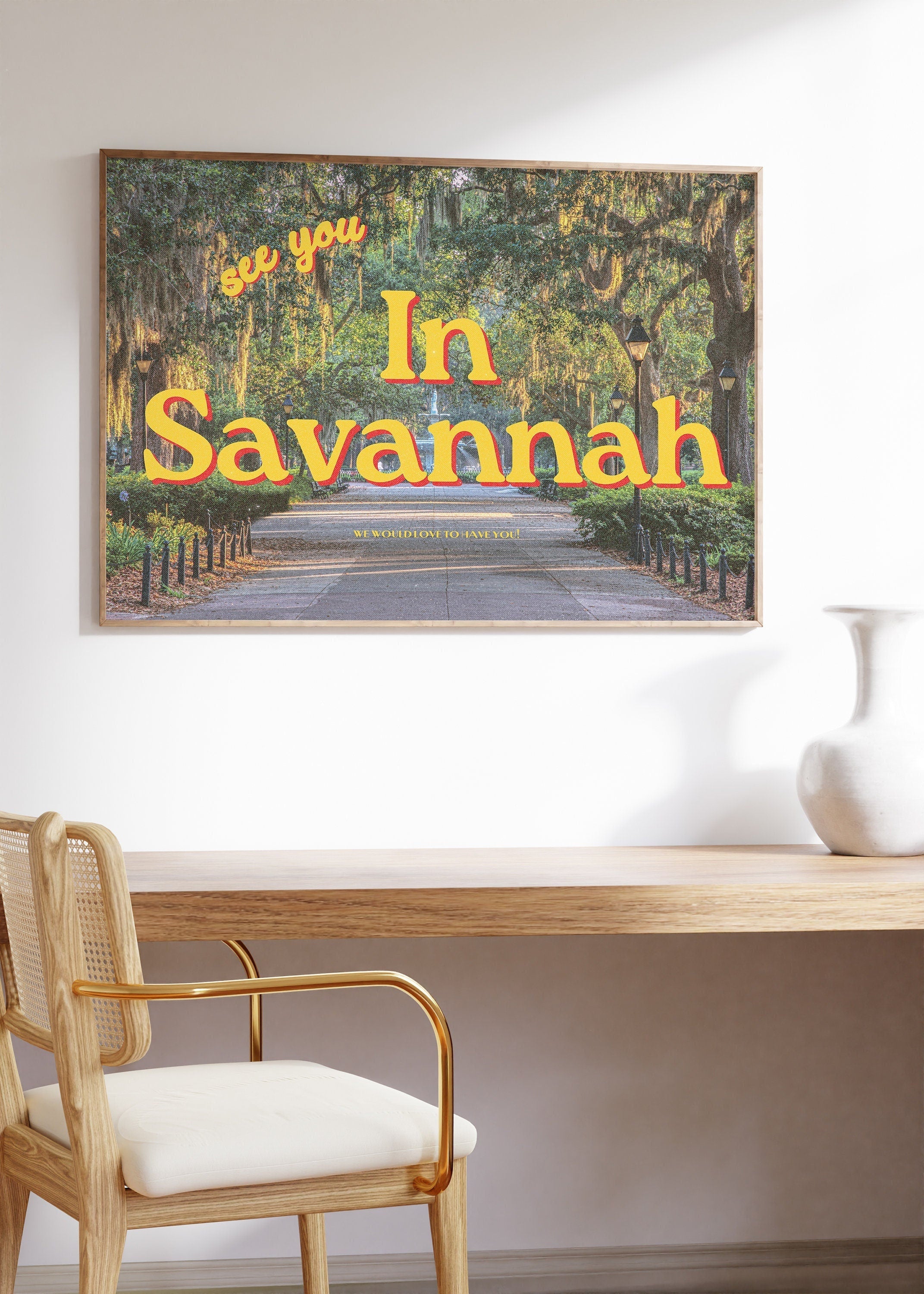 Savannah Art, Retro Savannah Prints, Savannah Posters, Trendy Art, Georgia Art Print, Travel GA Art, Savannah Print, GS Print Shoppe