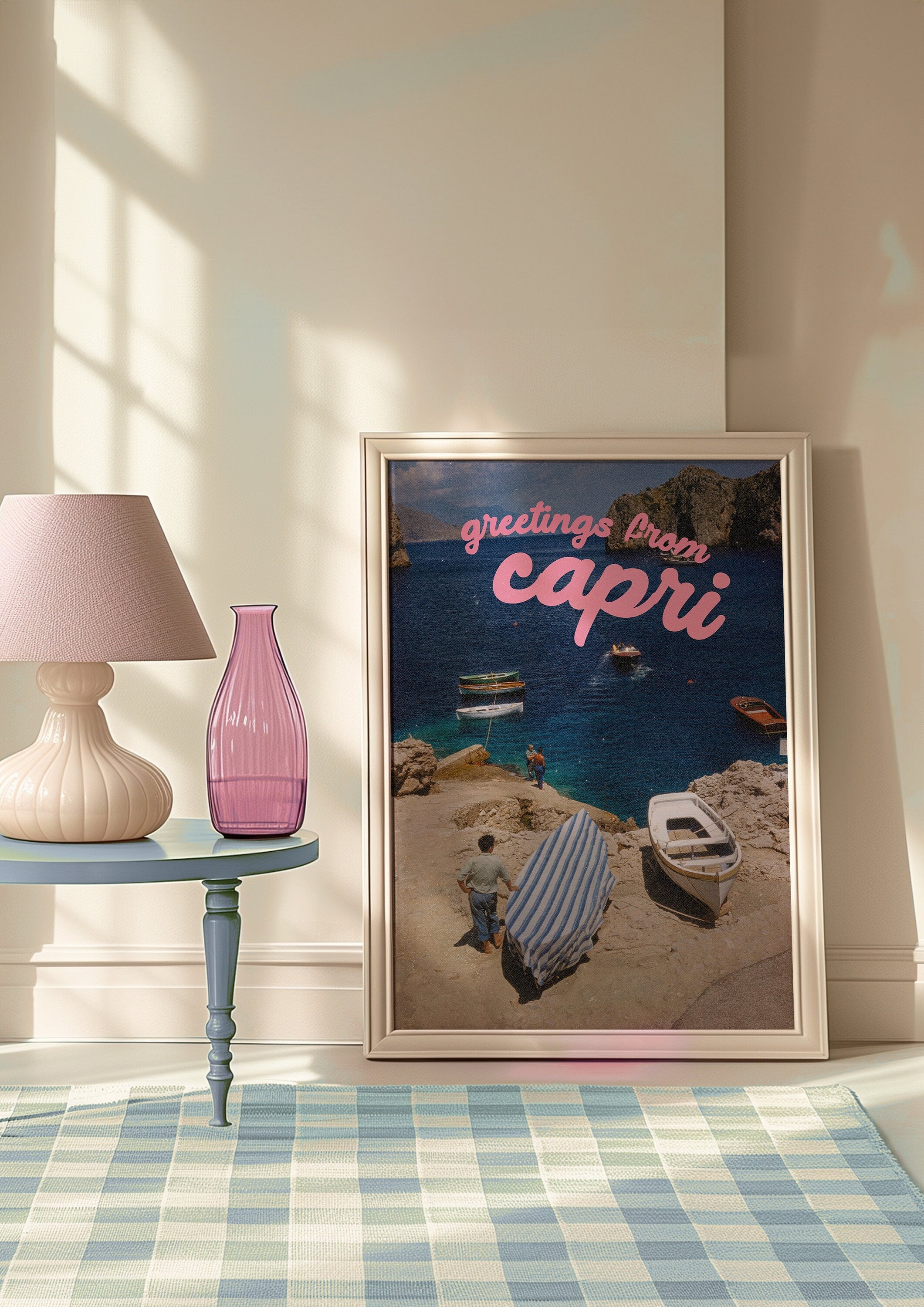 Greetings from Capri Retro Photograph Digital Art Print