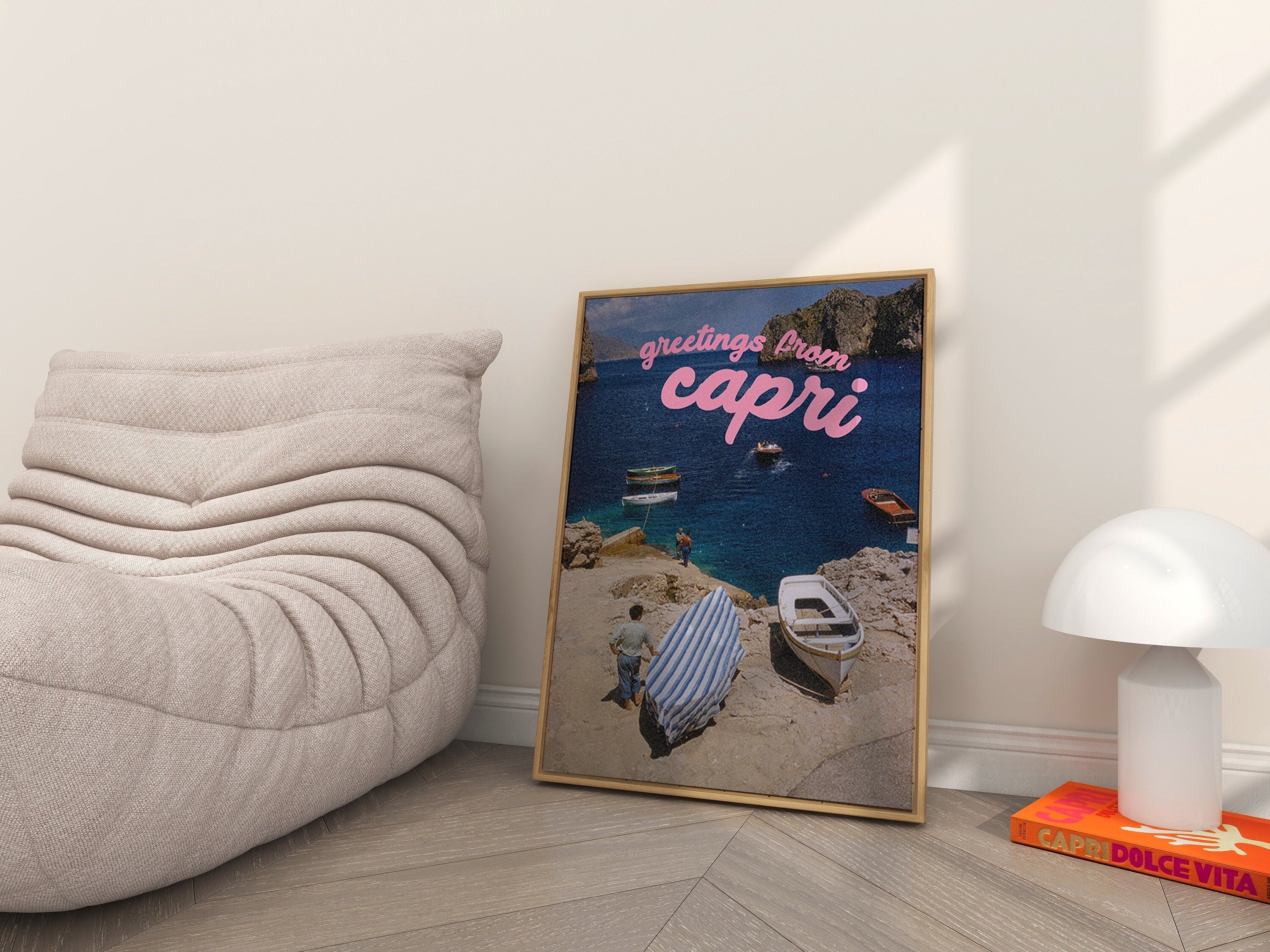 Greetings from Capri Retro Photograph Digital Art Print