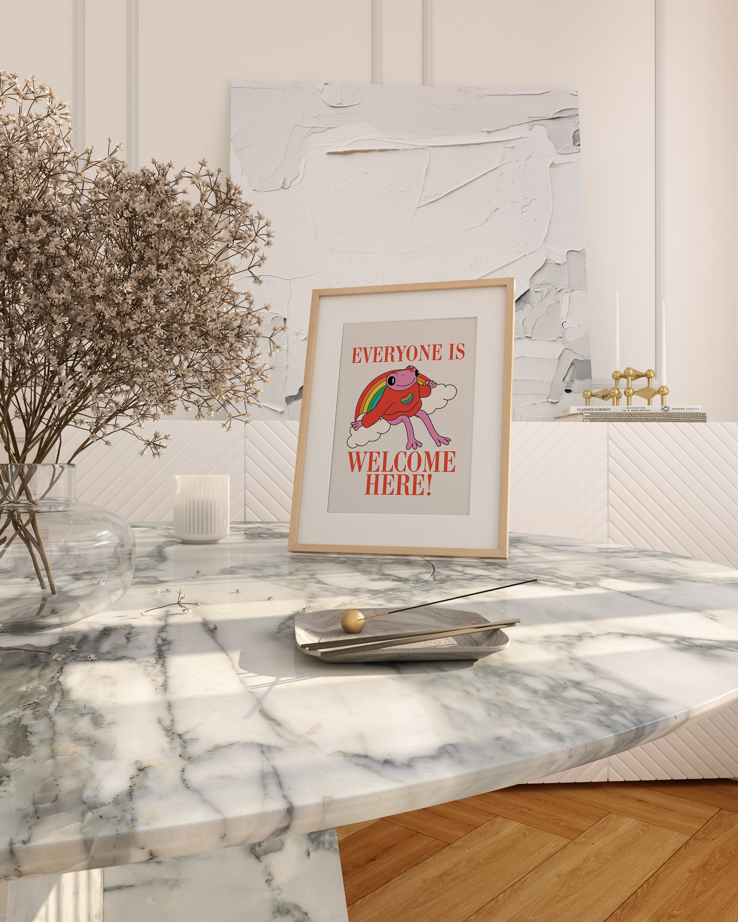Everyone Is Welcome Here Frog Digital Art Print
