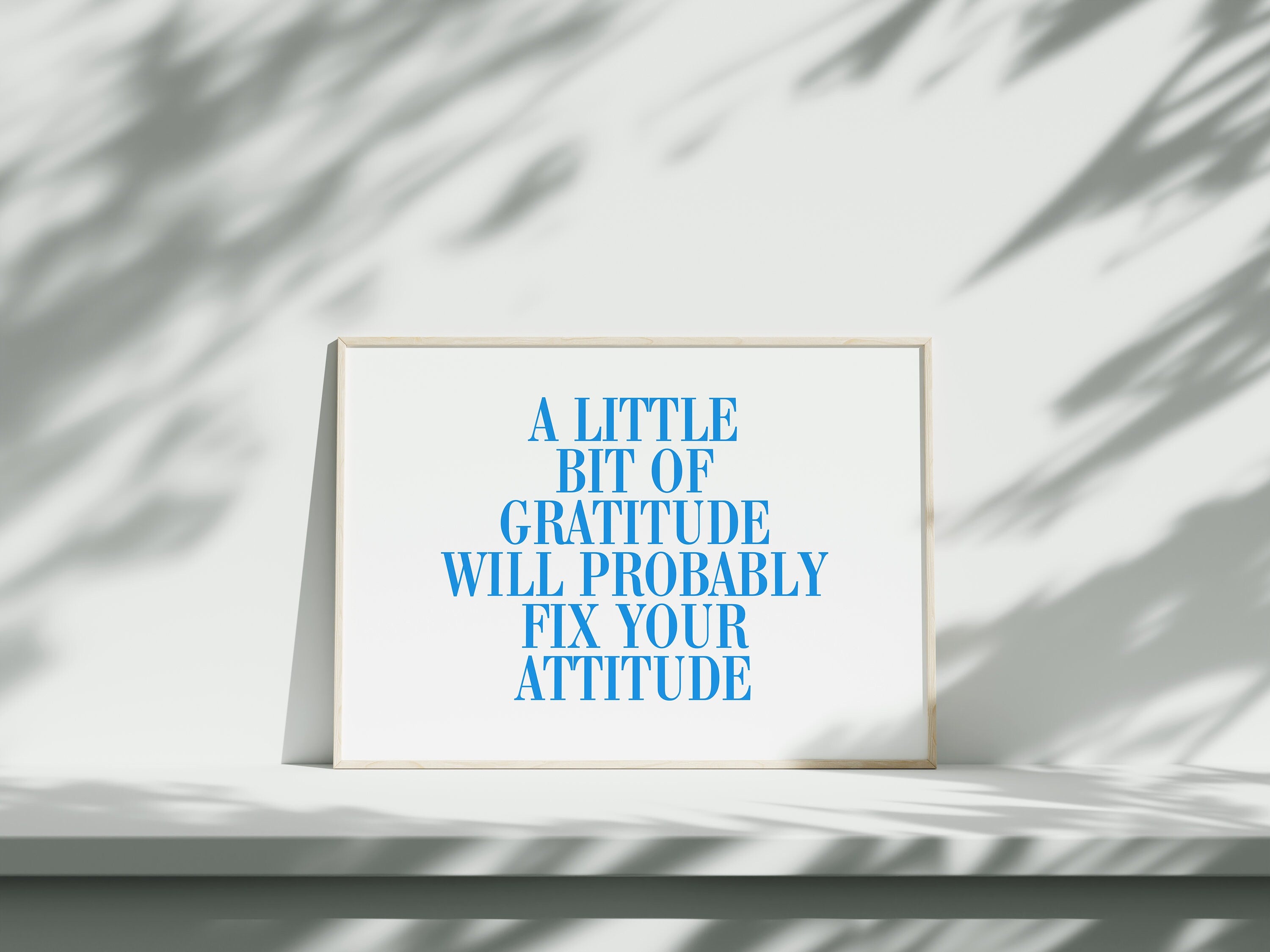 Quote Wall Posters, Gratitude Wall Art, Empowerment Art, Retro Decor, Quote Art, Large Blue Wall Art, Kids Room Poster, Gratitude Prints