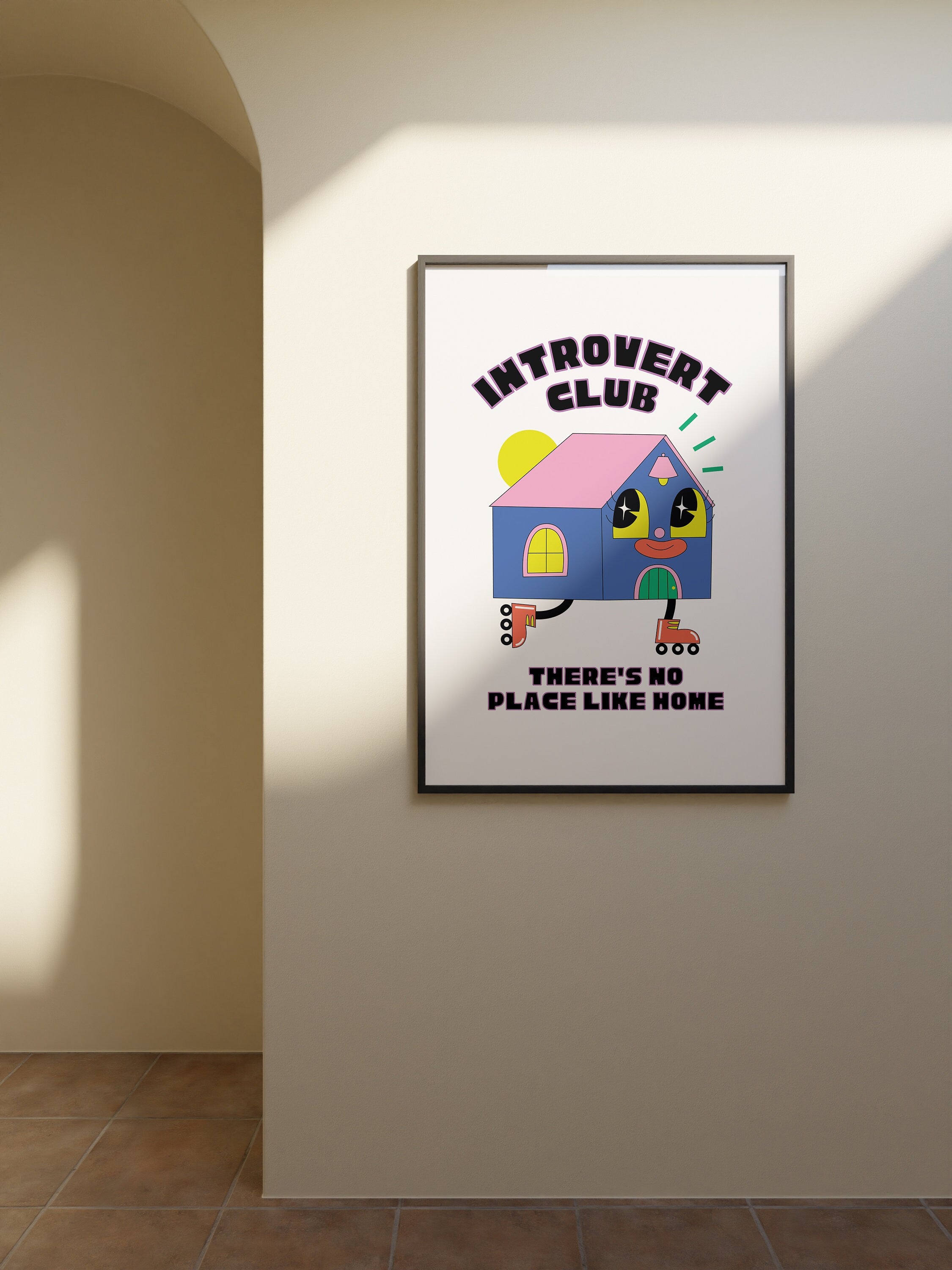 Introvert Poster, Retro Cartoon Print, Bedroom Decor, Trendy Wall Art, Retro Prints, Introvert Club Art, Homebody Prints, Introvert Prints