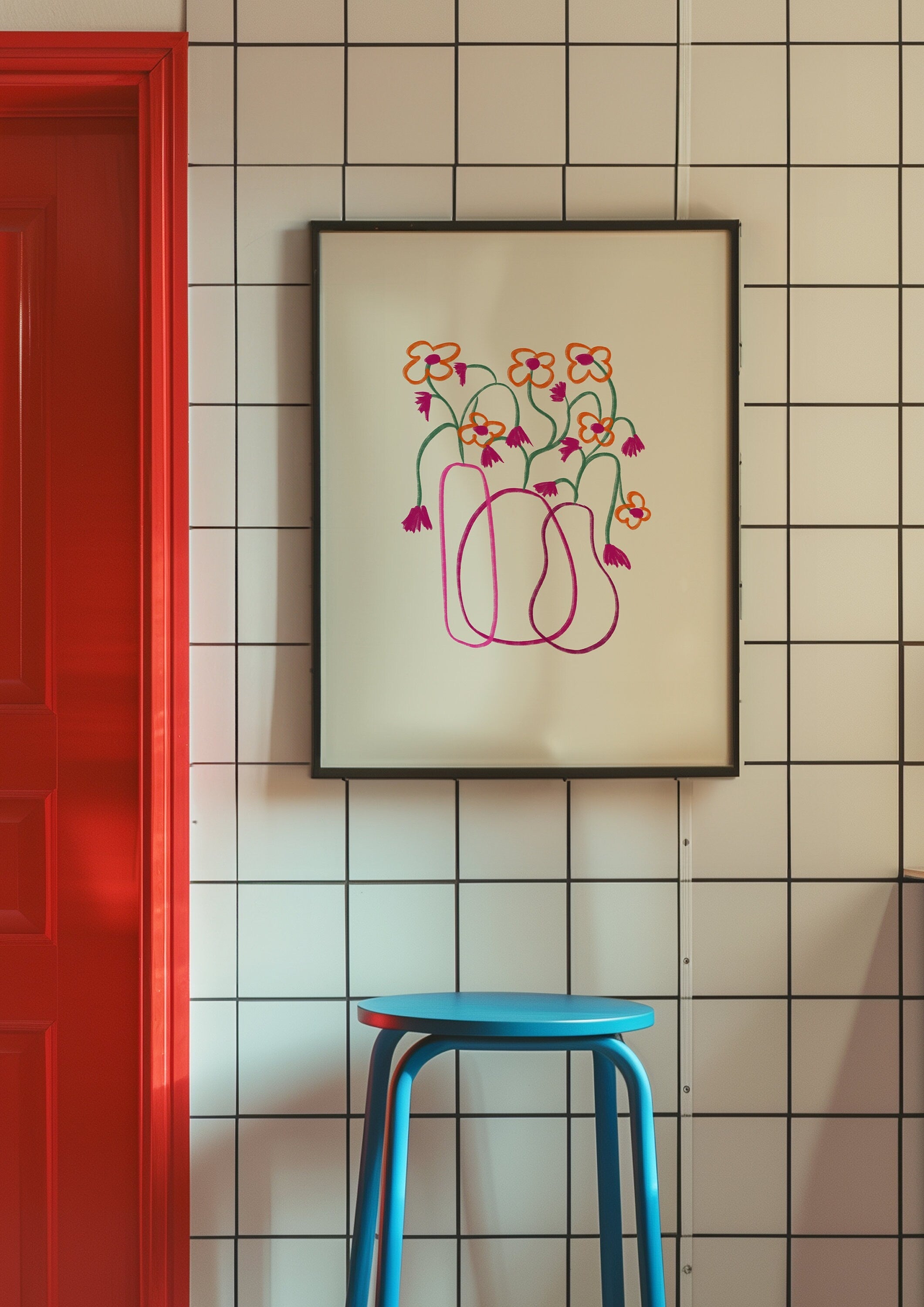 Bouquet of Flowers, Floral Art, Art Prints Floral, Floral Decor, Colorful Print, Girls Bedroom, Gift Idea, Inspirational Art, Minimalist Art