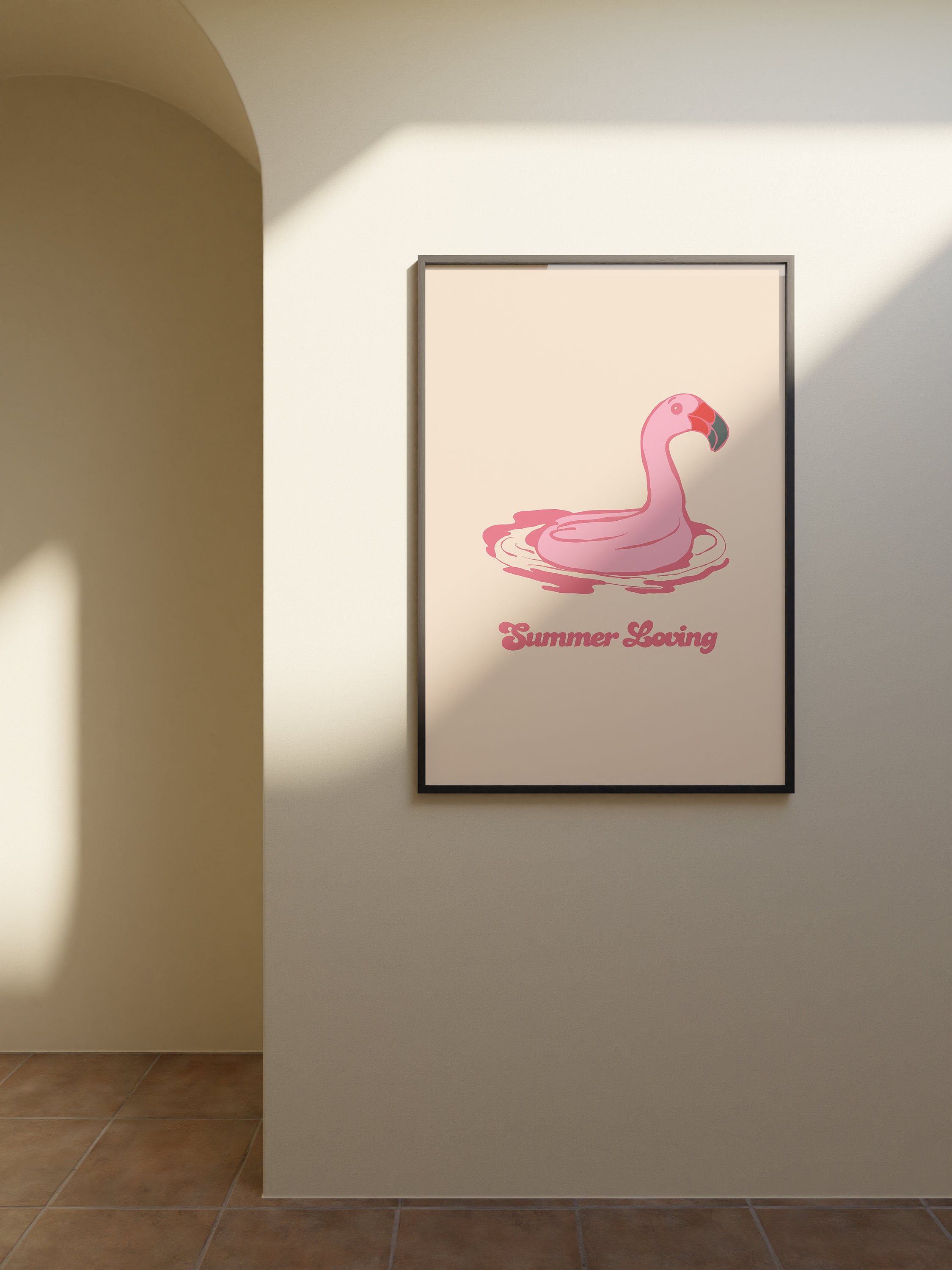 Digital Art Prints, Girly Art Prints, Summer Wall Art, Flamingo Prints, Trendy Art Print, Preppy Fun Art, Apartment Art Print, Summer Poster