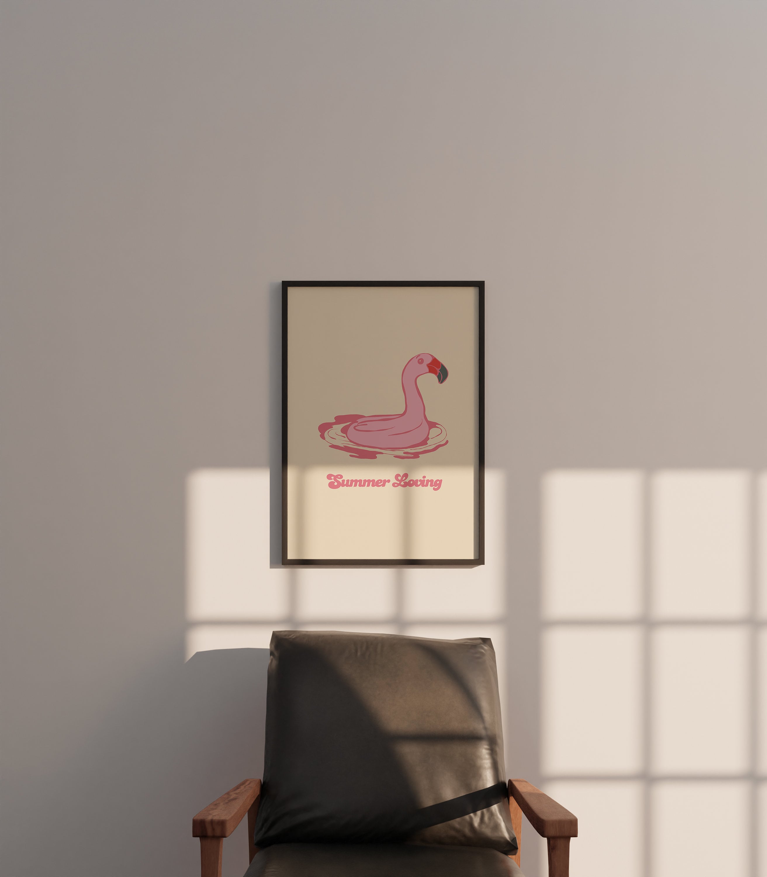 Digital Art Prints, Girly Art Prints, Summer Wall Art, Flamingo Prints, Trendy Art Print, Preppy Fun Art, Apartment Art Print, Summer Poster