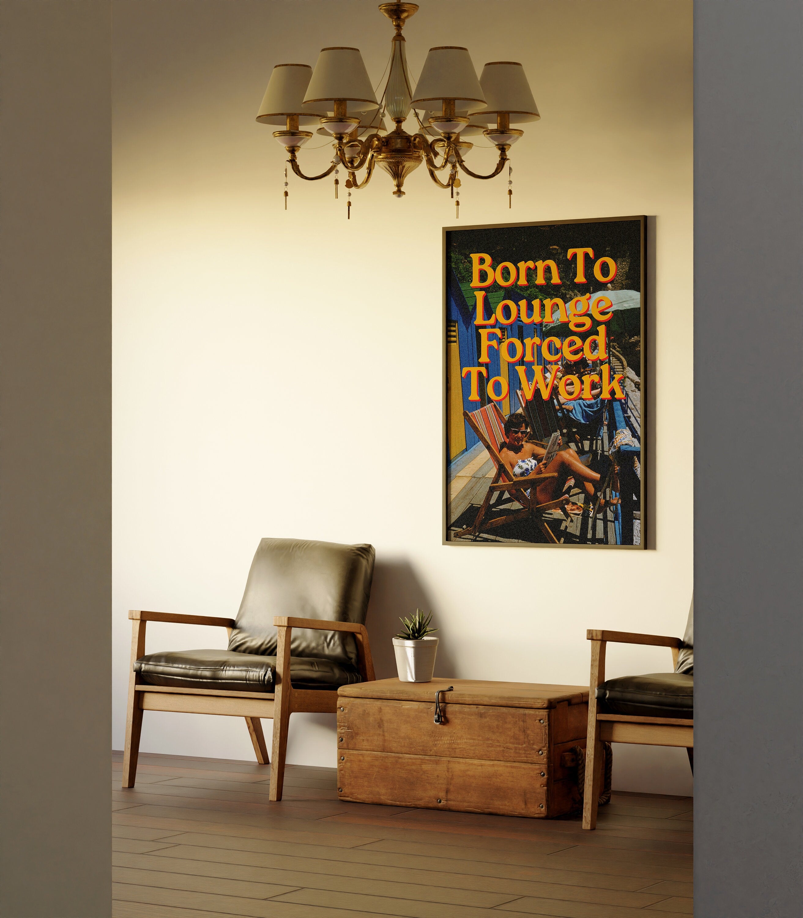 Born to Lounge, Retro Photo Art Print, Preppy Art, Bar Car Decor, Trend Poster, Girl Apartment, Bar Cart Decor, Bedroom Art