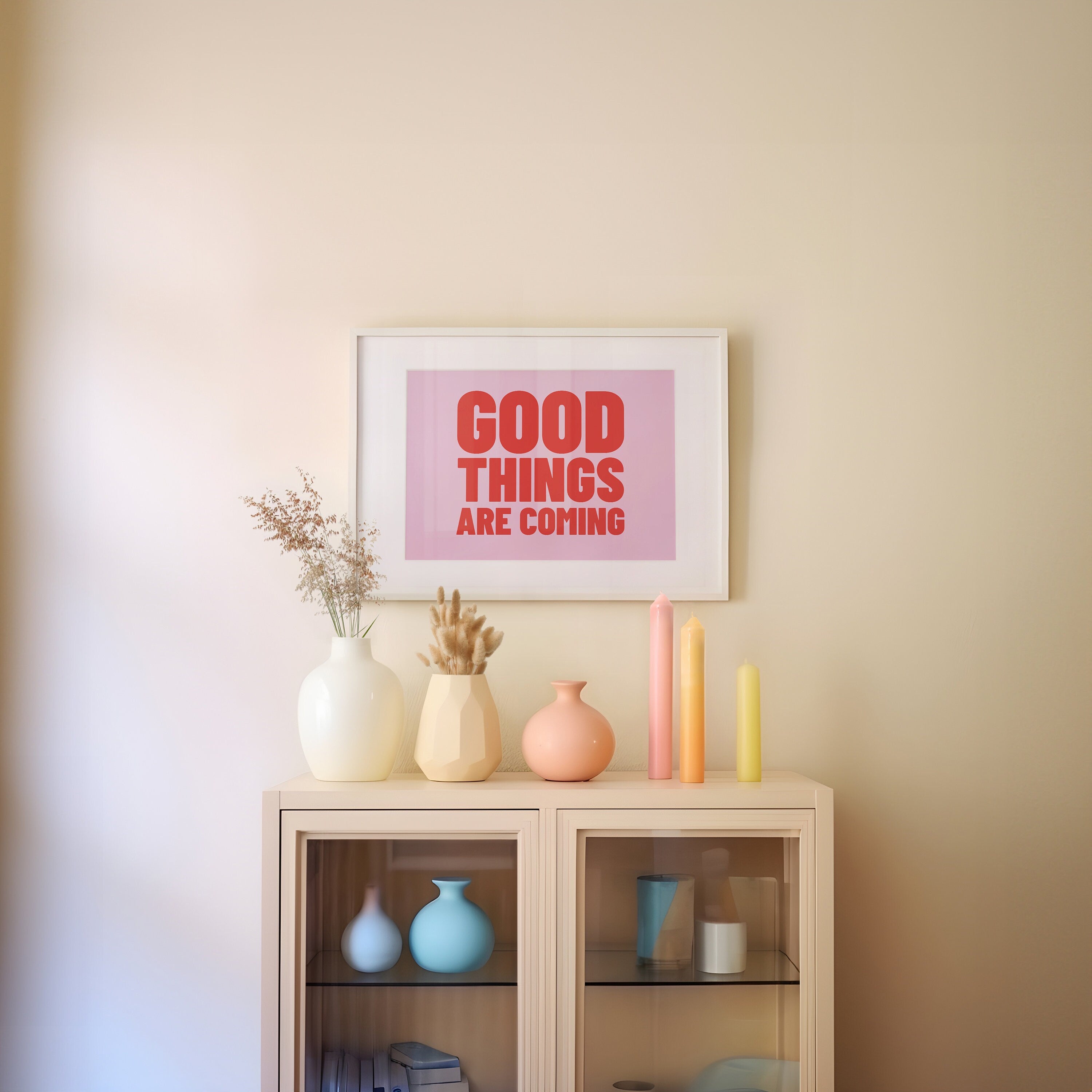 Good Things Are Coming, Trendy Girly Print, Fun Pink Art, Positivity Art Print, Positive Print, Inspiration Print, Office Art, Manifestation