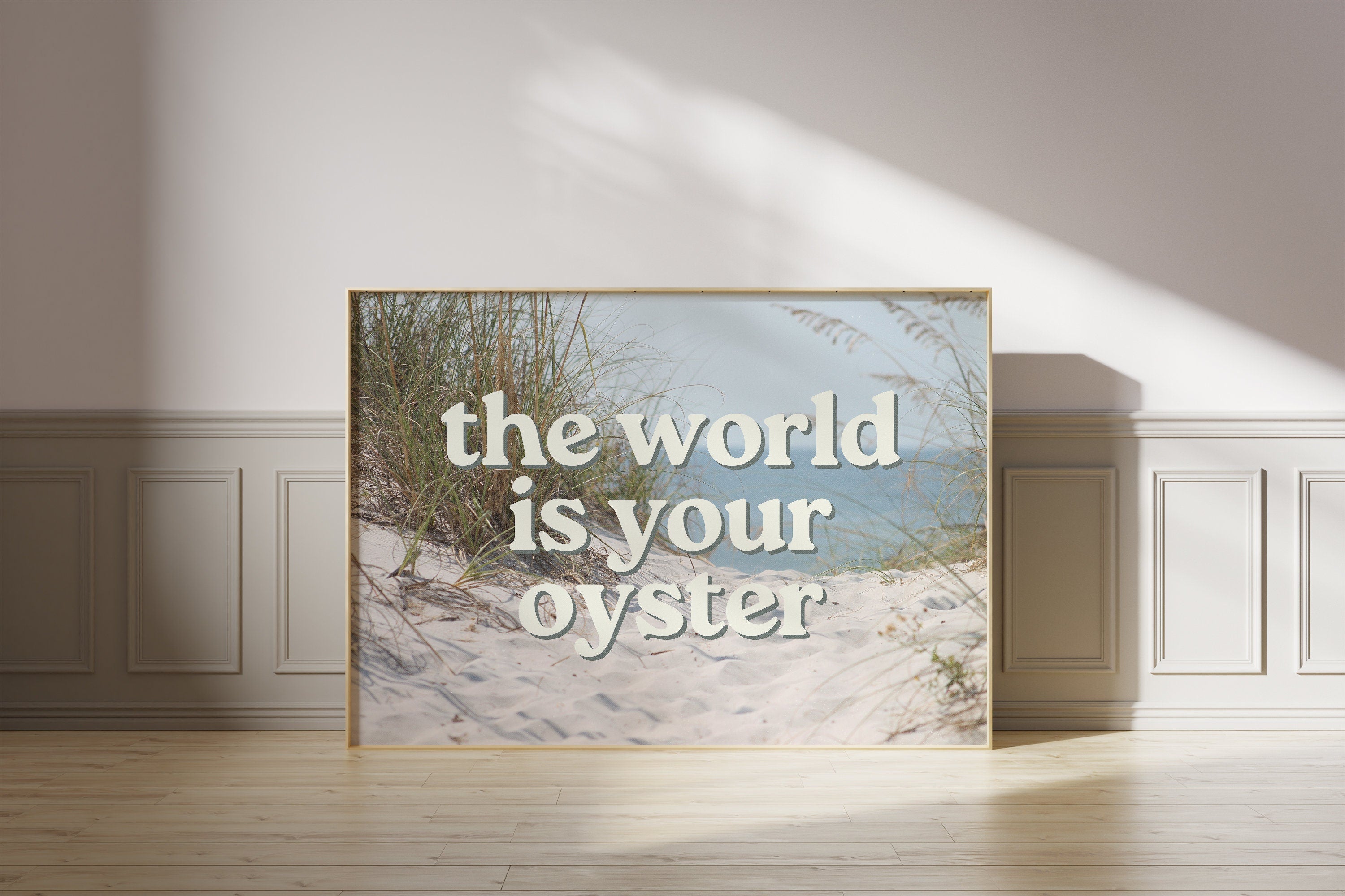 The World Is Your Oyster, Digital Art Prints, Beach Art Print, Retro Prints, Preppy Art, Trendy Art Print, Inspirational Art, Beach Poster