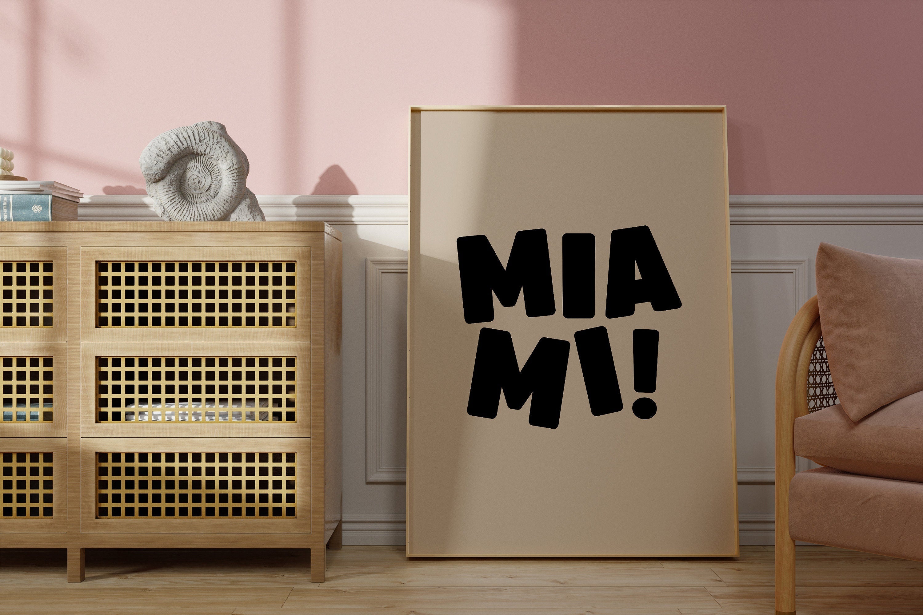 Miami Art Print, Digital Art Download, Black Miami Wall Art, Cute Trendy Art, Miami Posters, Miami Wall Poster, Beige Posters