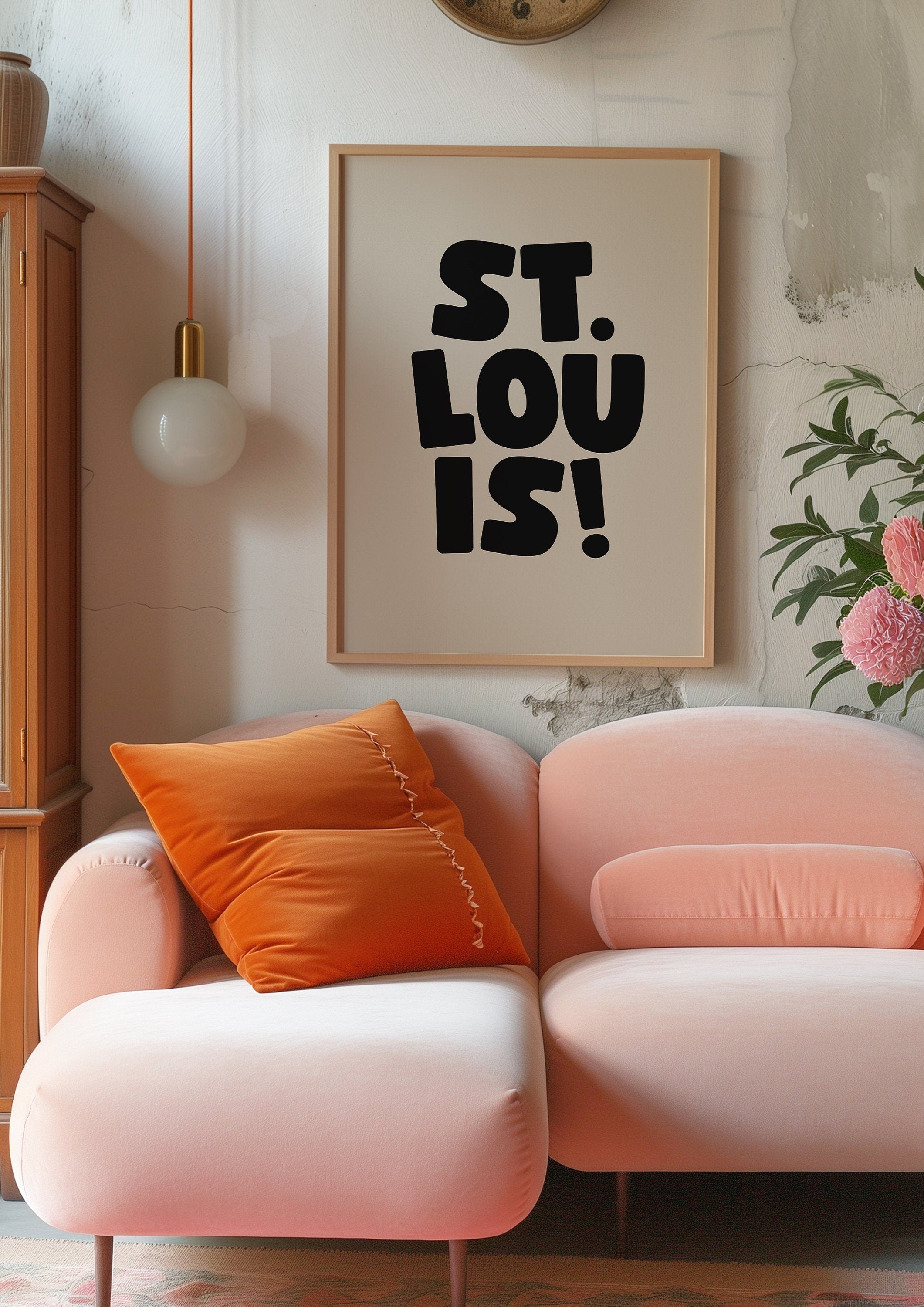 St.Louis Art Print,Digital Art Download,Black STL Wall Art,Cute Trendy Art,St. Louis Posters,STL Wall Poster,Beige Posters