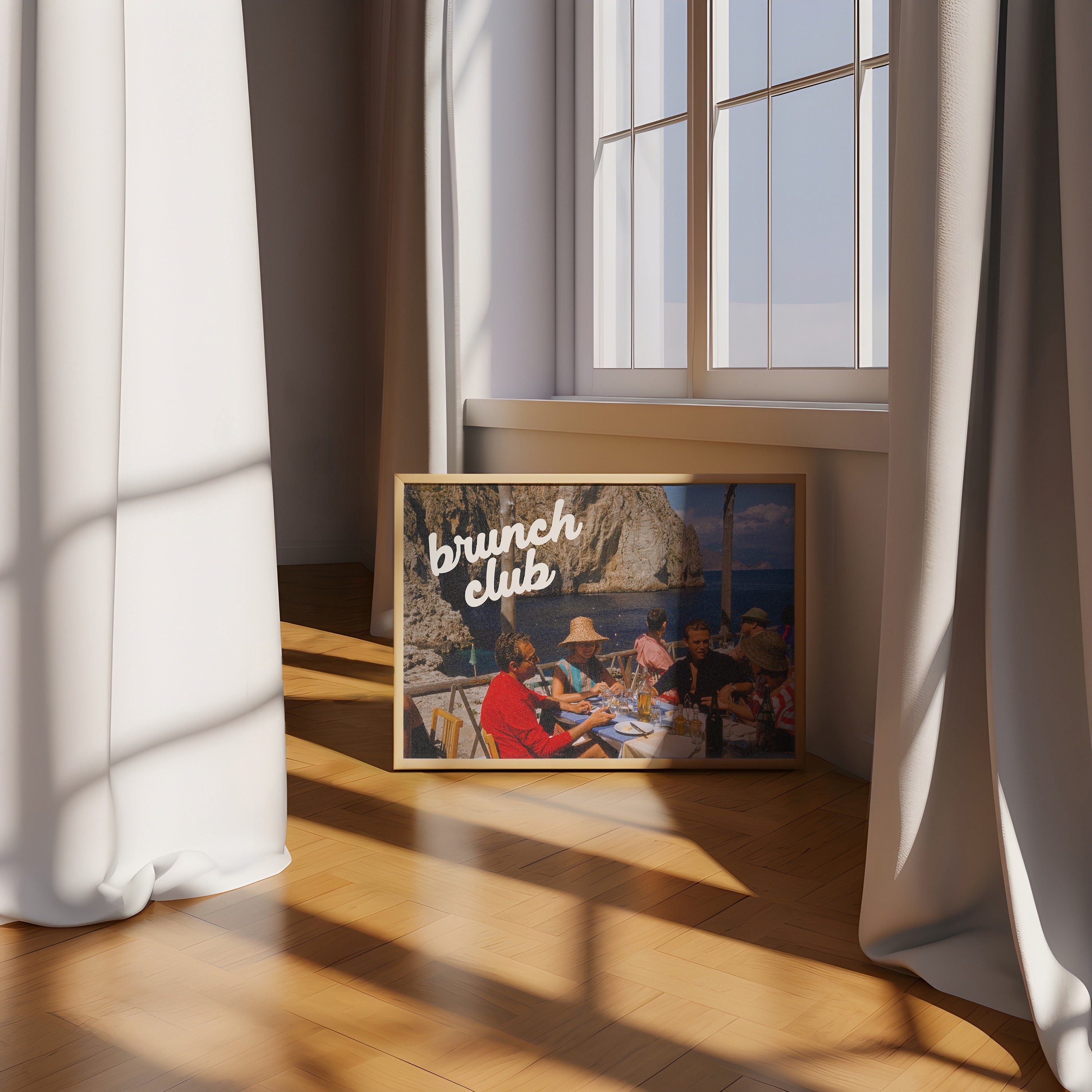 Brunch Club Retro Photo Digital Art Print