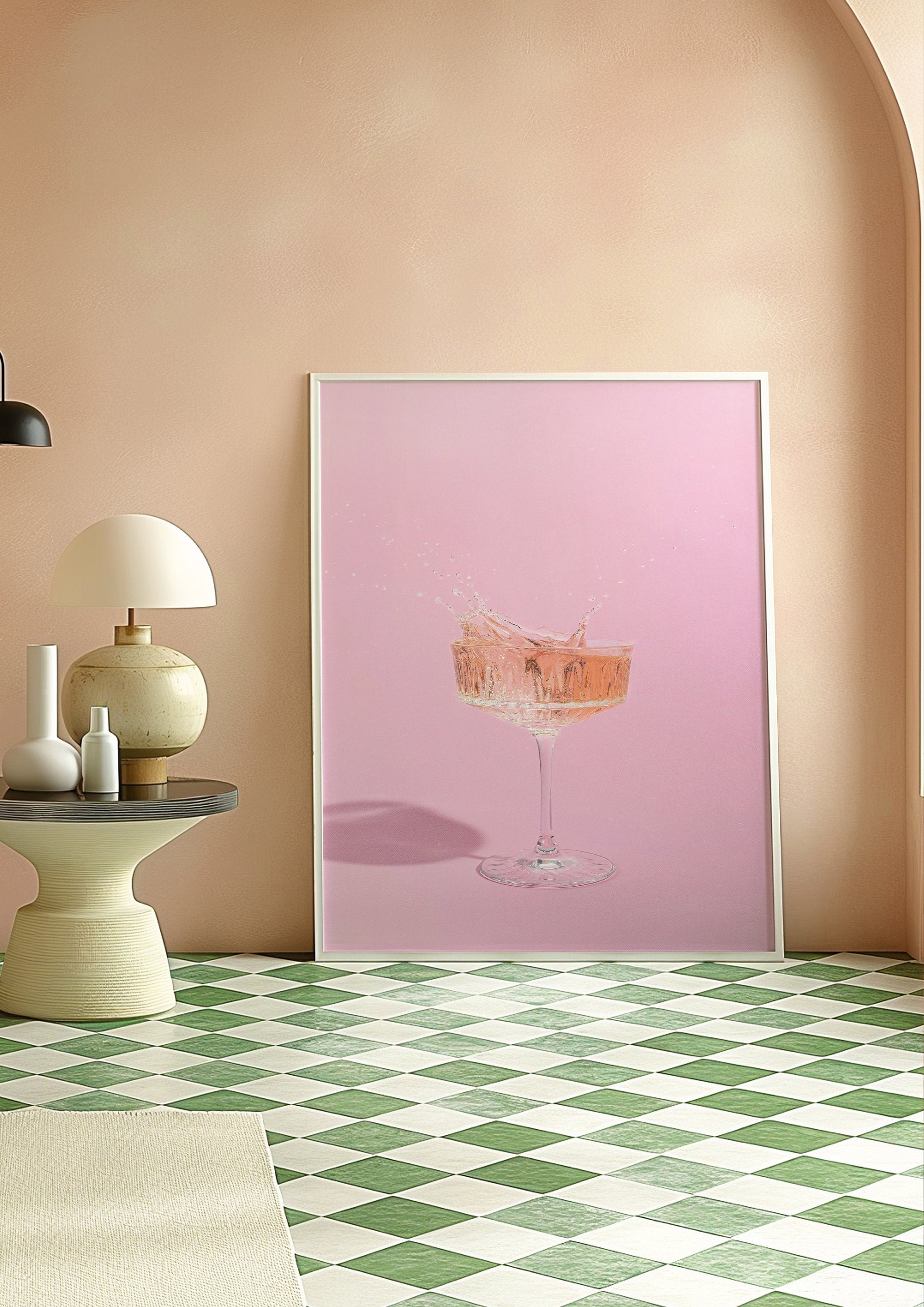 Gallery Wall Set of 8 Pink Digital Art Prints