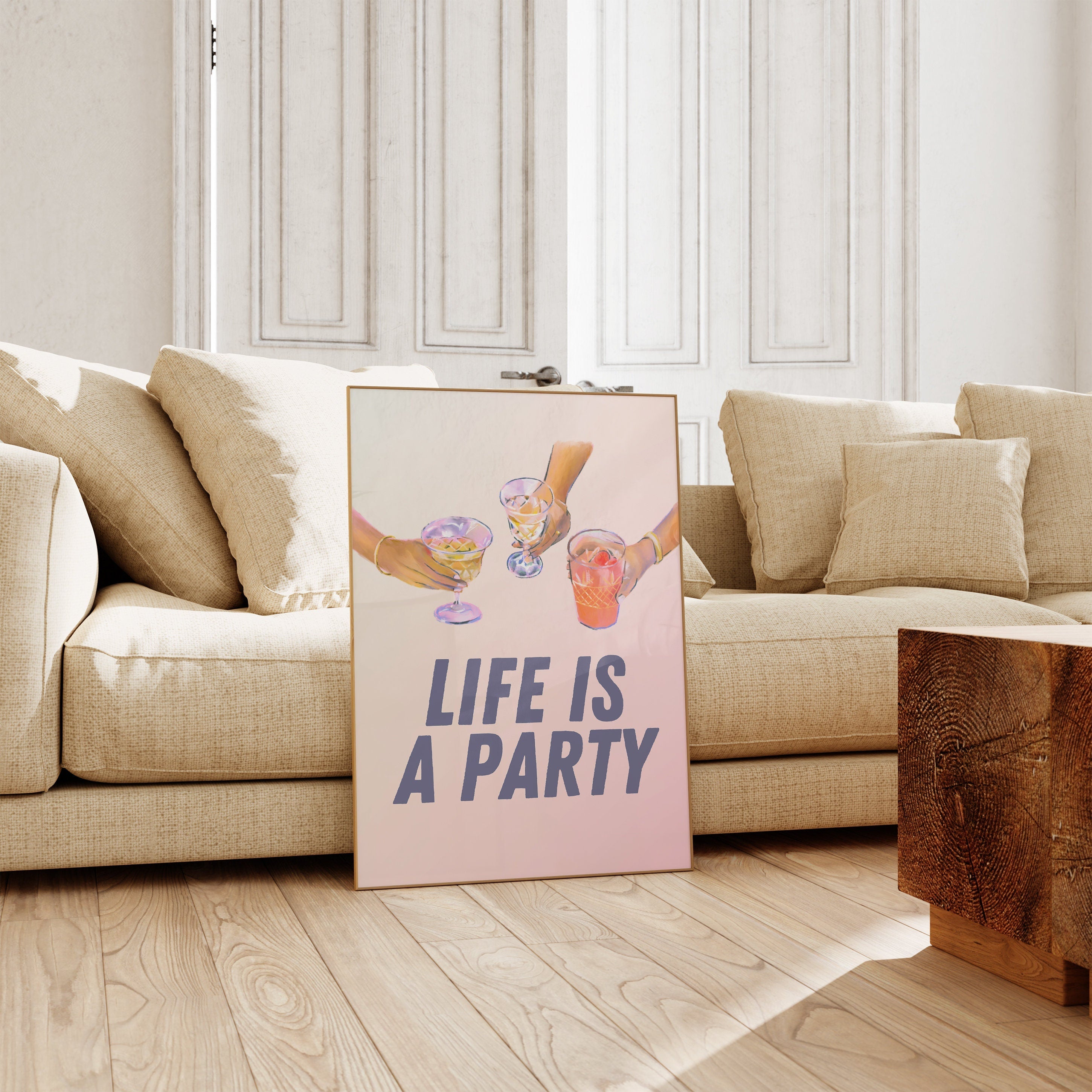 Pink Gallery Wall Set of 6 Digital Art Prints