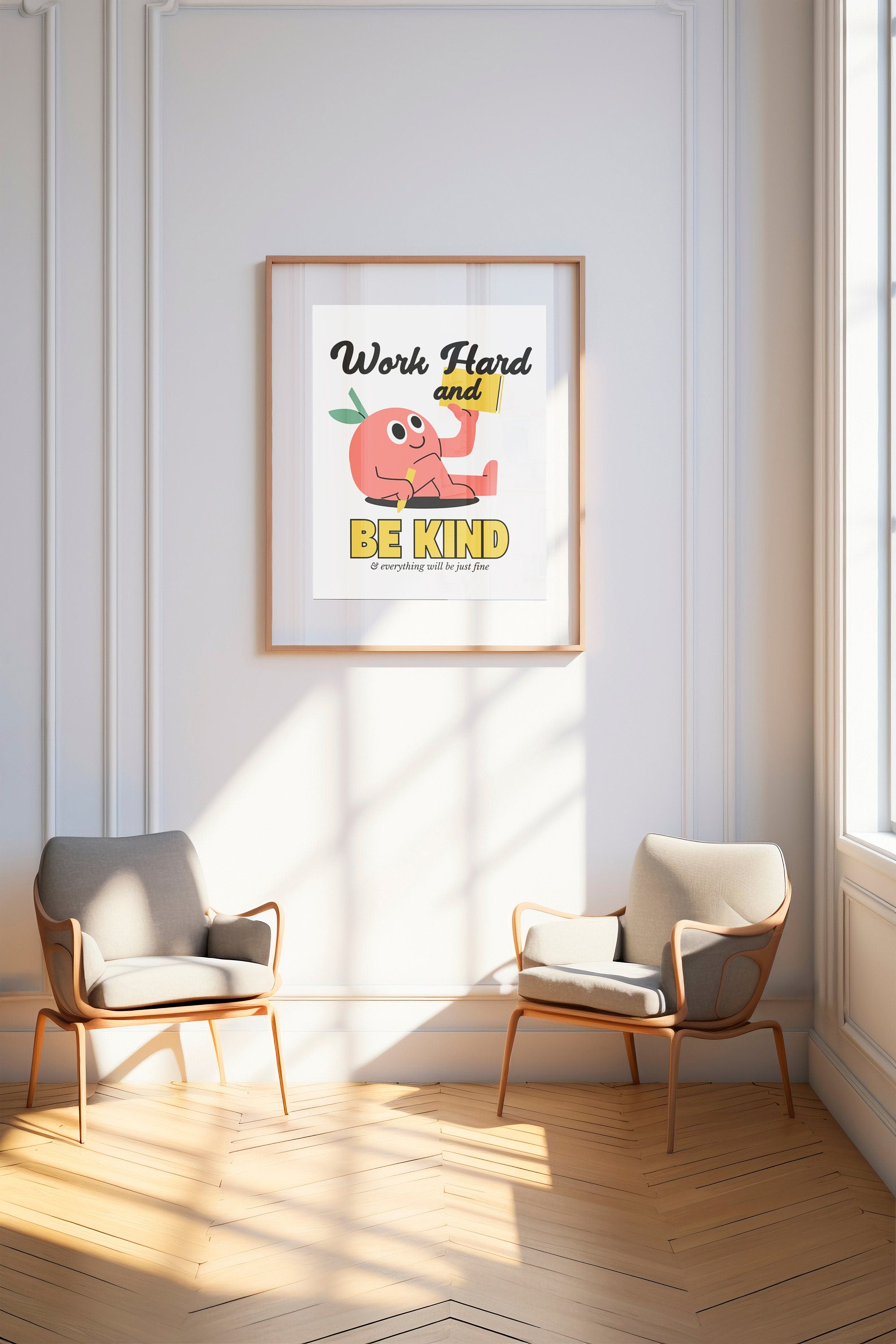 Classroom Art, Kids Room Art, Downloadable Print, Cartoon Art, Be a Leader Print, Trendy Posters, Vintage Mascot Art, Cute Positive Poster