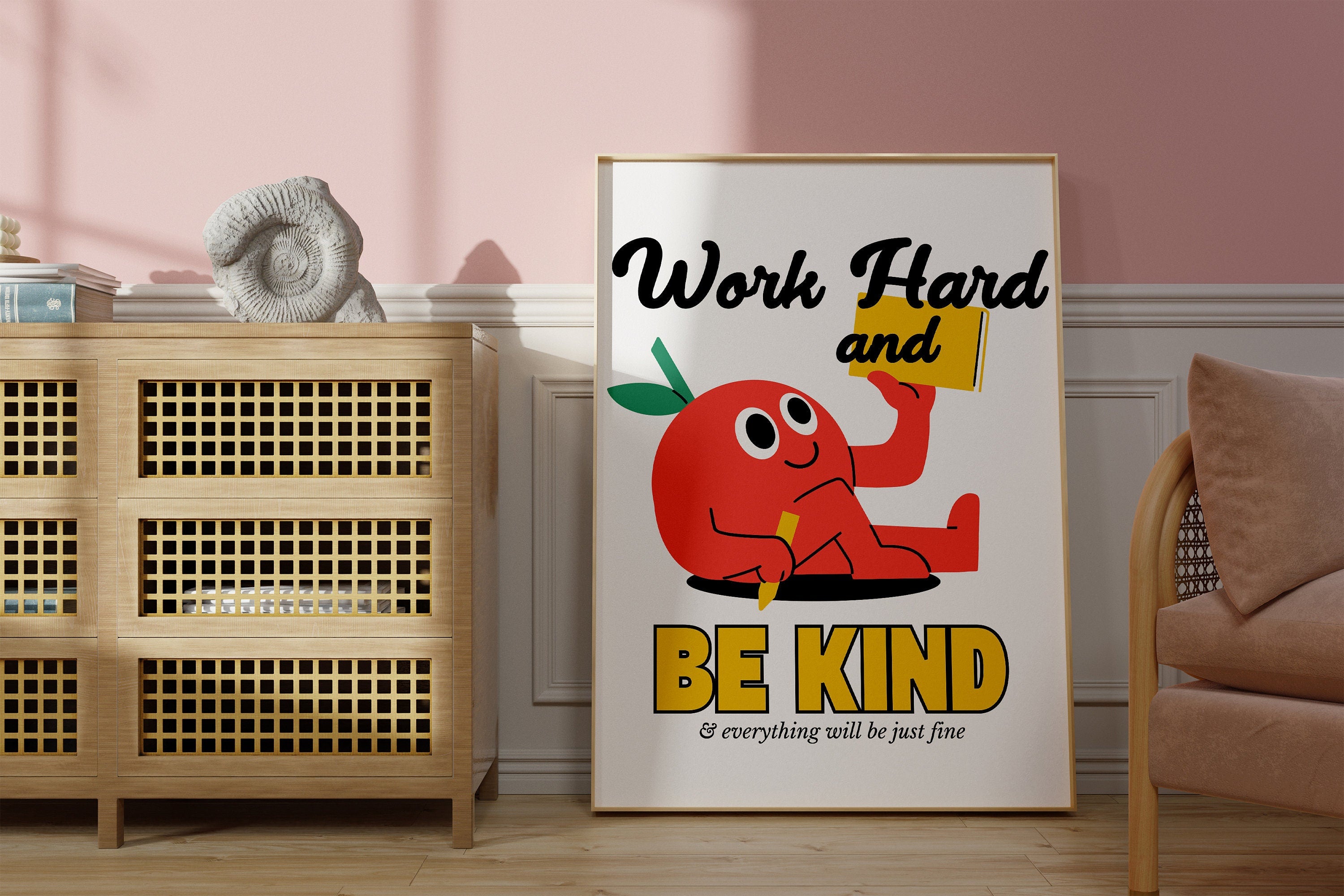 Classroom Art, Kids Room Art, Downloadable Print, Cartoon Art, Be a Leader Print, Trendy Posters, Vintage Mascot Art, Cute Positive Poster