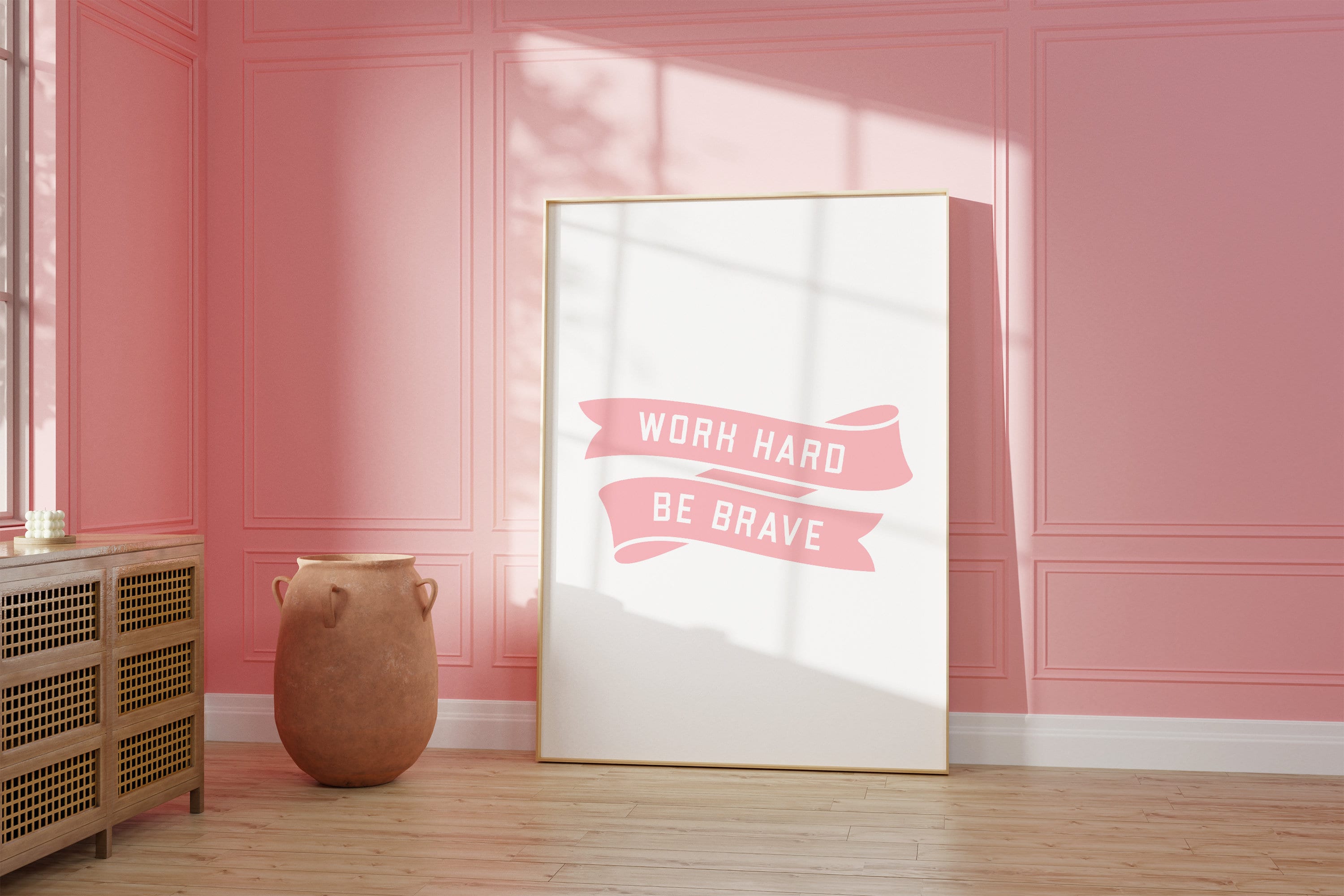 Work Hard Be Brave Digital Art Print
