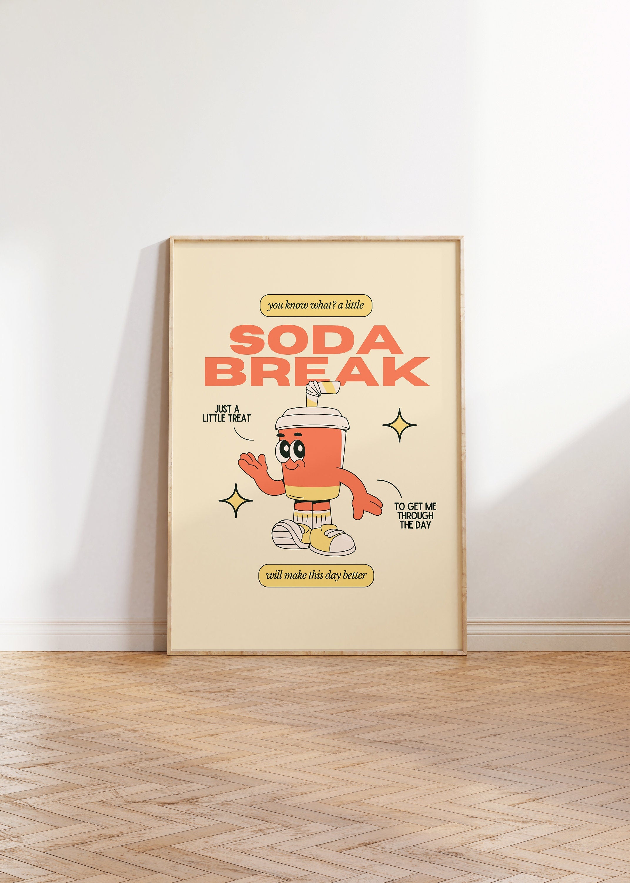 Soda Poster, Digital Download, Cola Wall Print, Best Soda Art, Kitchen Art, Funny Preppy Art, Soda Art Print, Bar Cart Print, Kitchen Poster