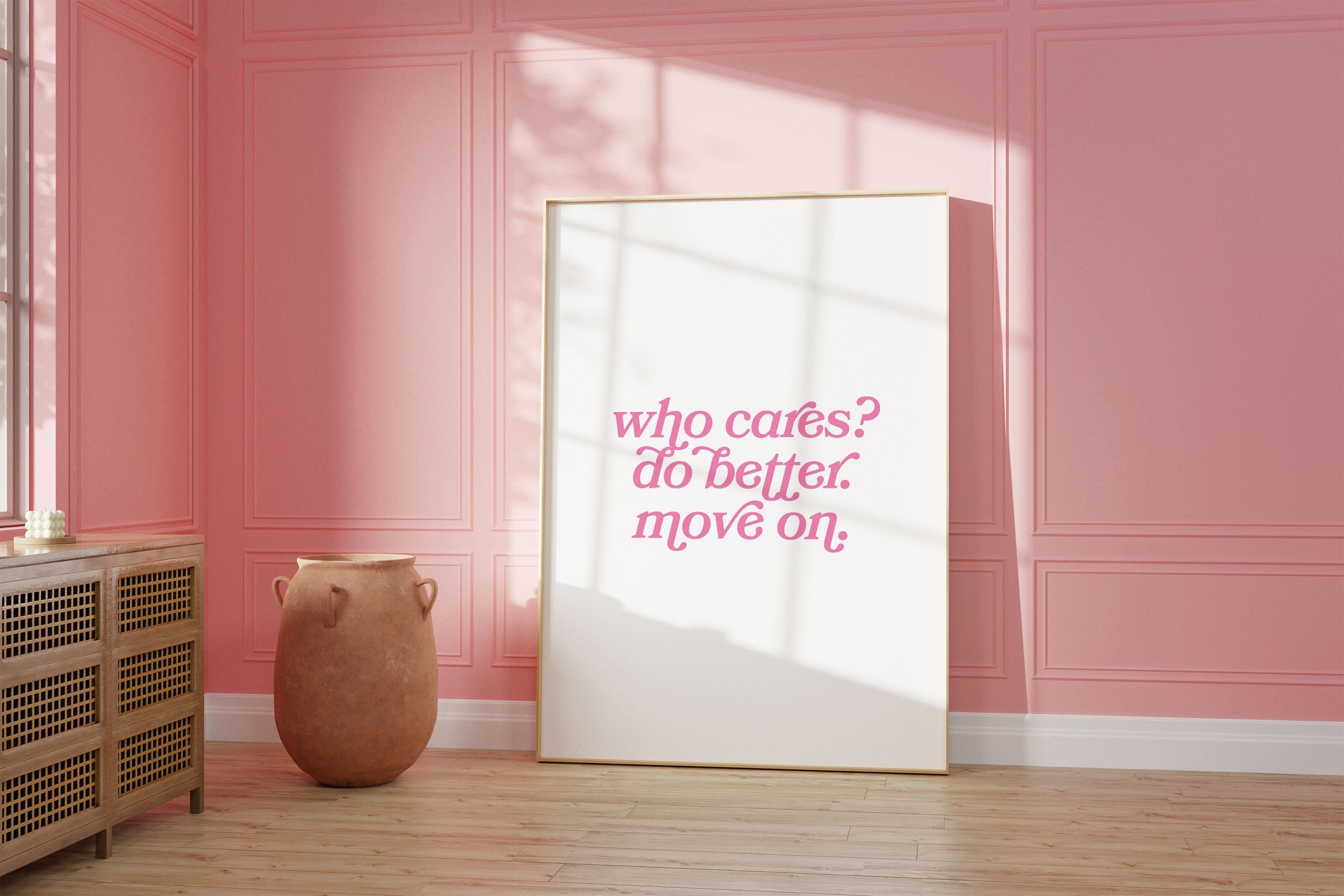 Who Cares Pink Digital Art Print