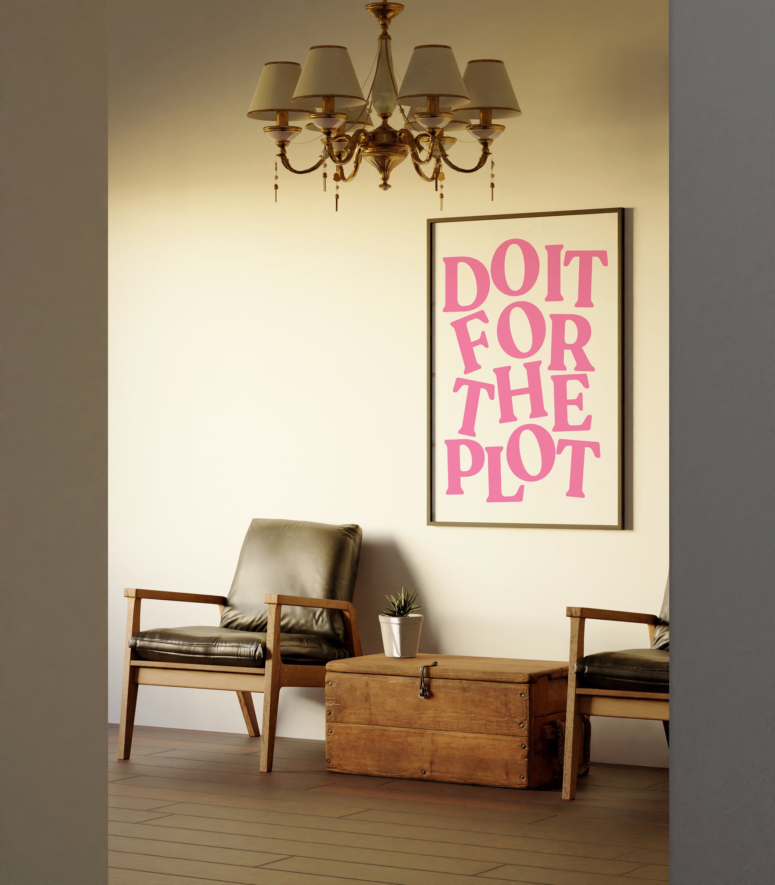 Do It For The Plot Print, Digital Download, Trendy Wall Art, Bar Cart Poster, Preppy Pink Aesthetic, Girly Wall Art, Maximalist Pink Decor