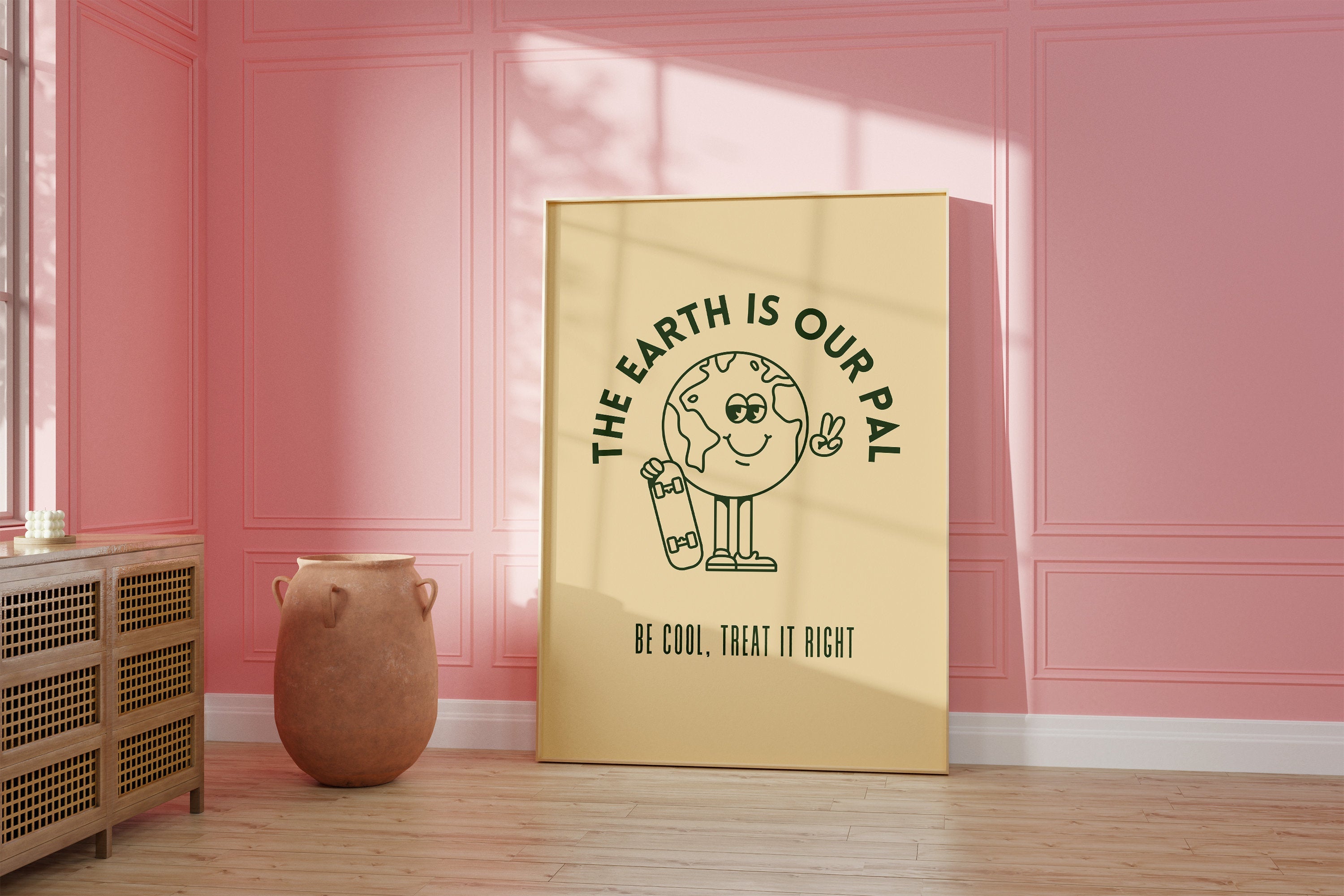 The Earth Is Our Pal Green Digital Art Print