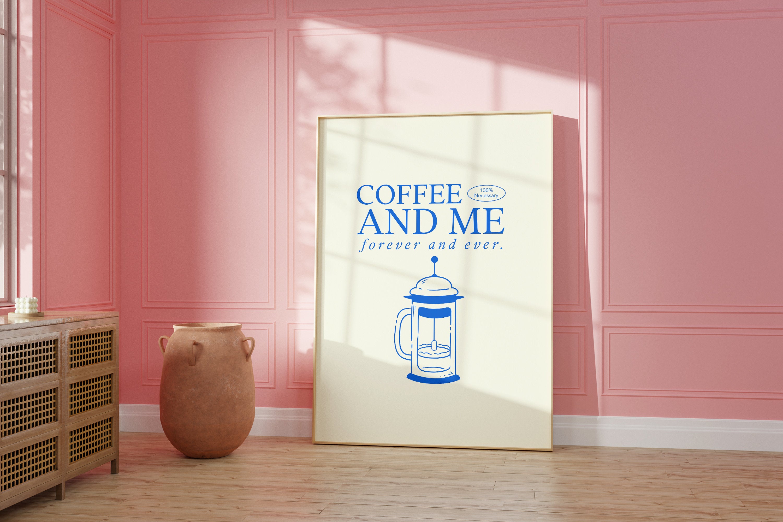 Digital Prints, Retro Coffee Art, Office Art, Kitchen Art, Coffee Art Print, Coffee Doodle Poster, Coffee Download, Coffee Blue Art