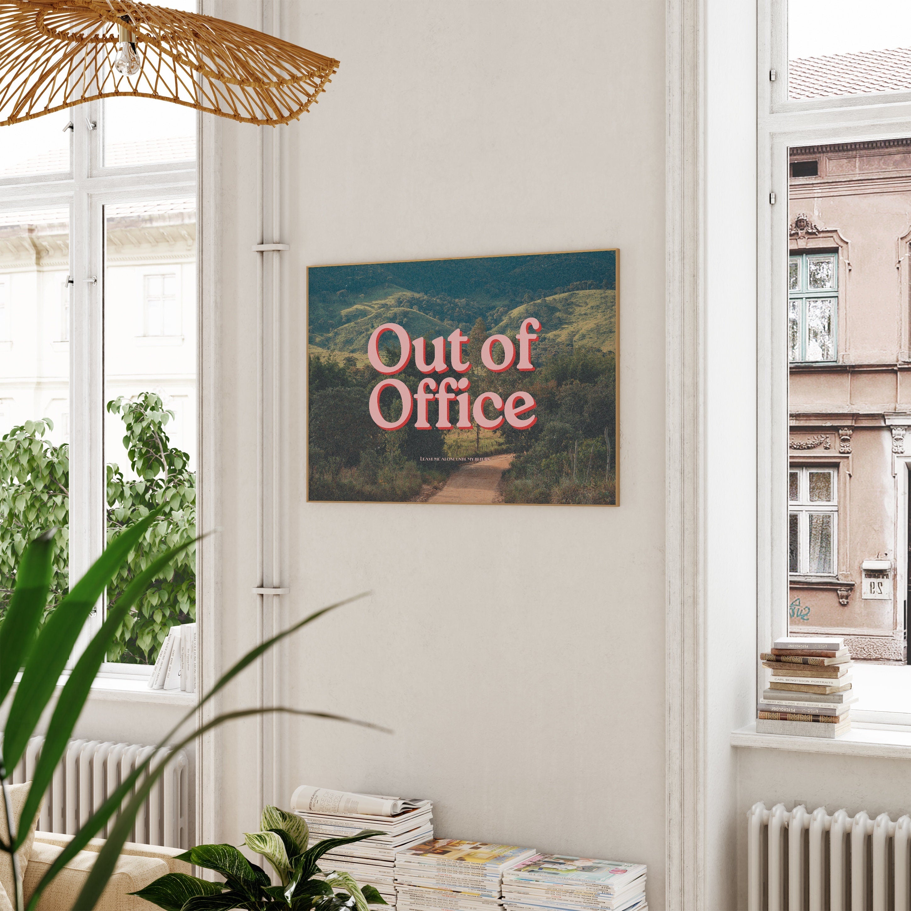 Out of Office Grainy Horizontal Retro Photograph Digital Art Print