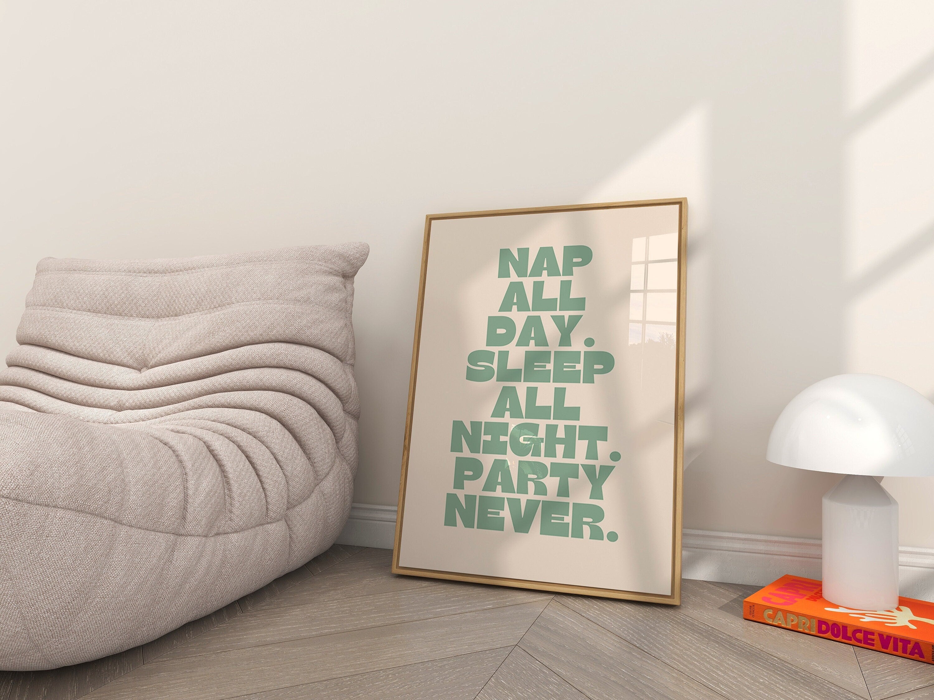 Quote Wall Print, Nap all Day, Digital Download Art, Napping Art, Retro Wall Decor, Downloadable Print, Encouragement Art, Nap All Day Art