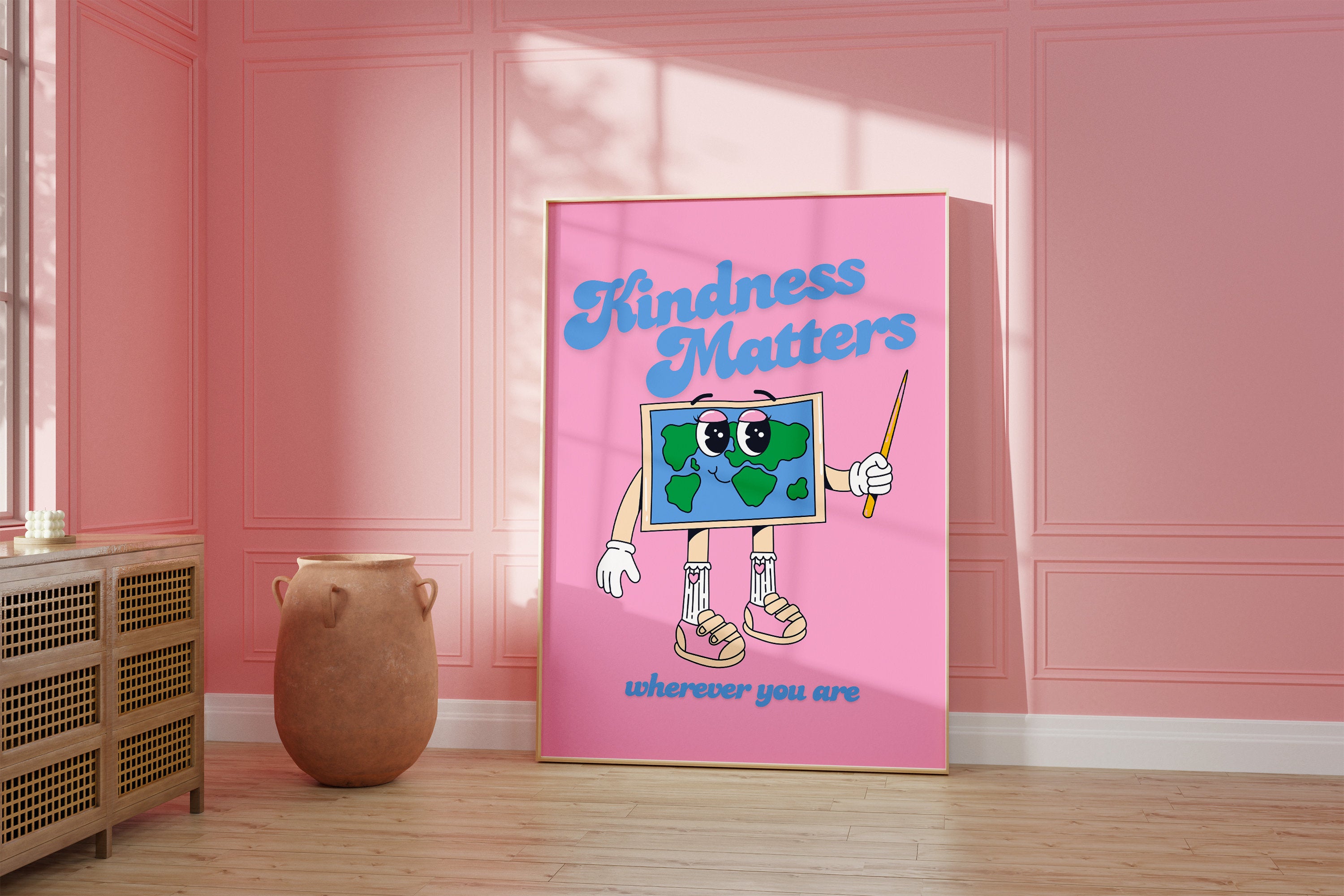 School Print, Inclusivity Digital Print, Instant Download, Kindness Matters Art, Retro Art Print, Classroom Posters, Kids Room Art