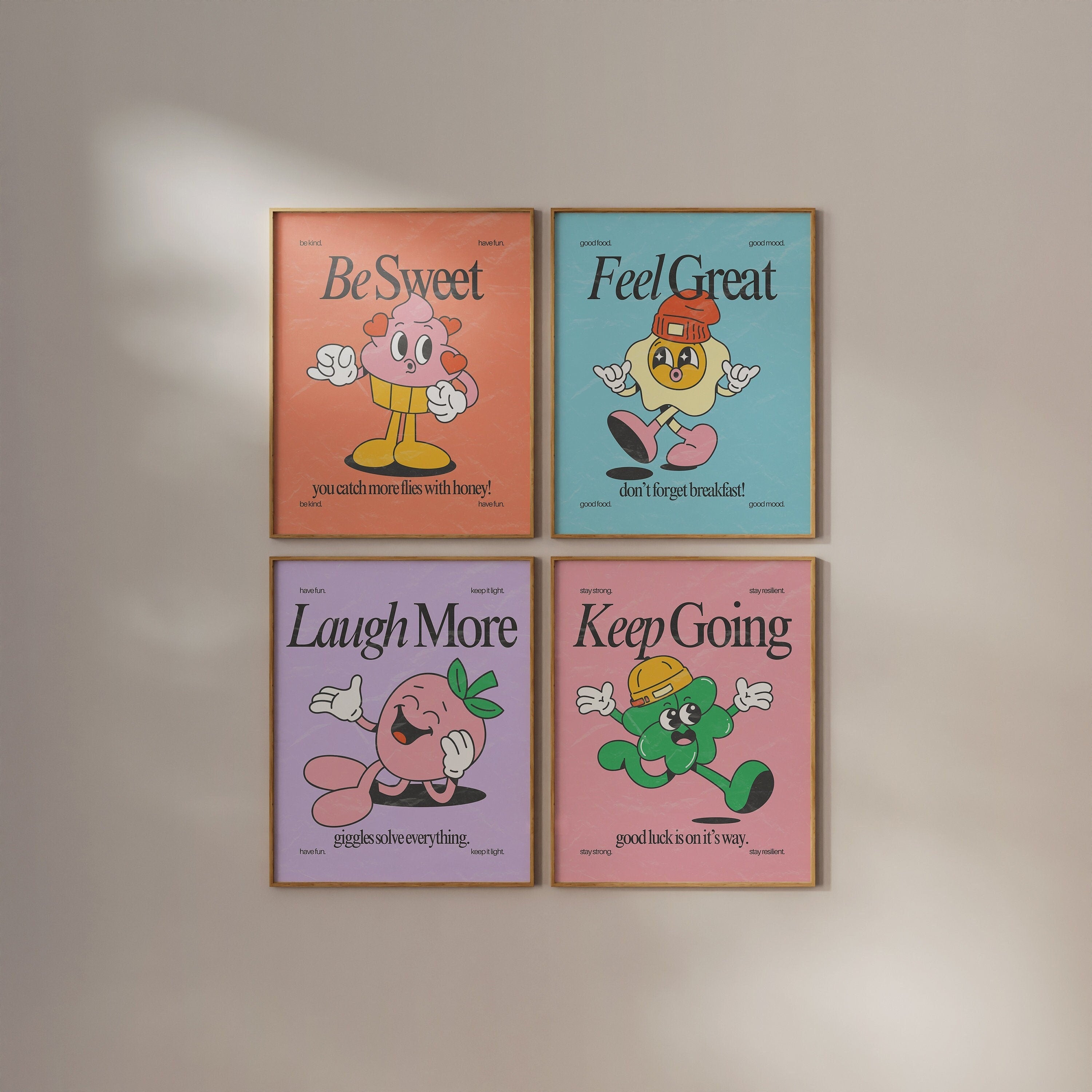Gallery Wall Set of Four Digital Art Prints