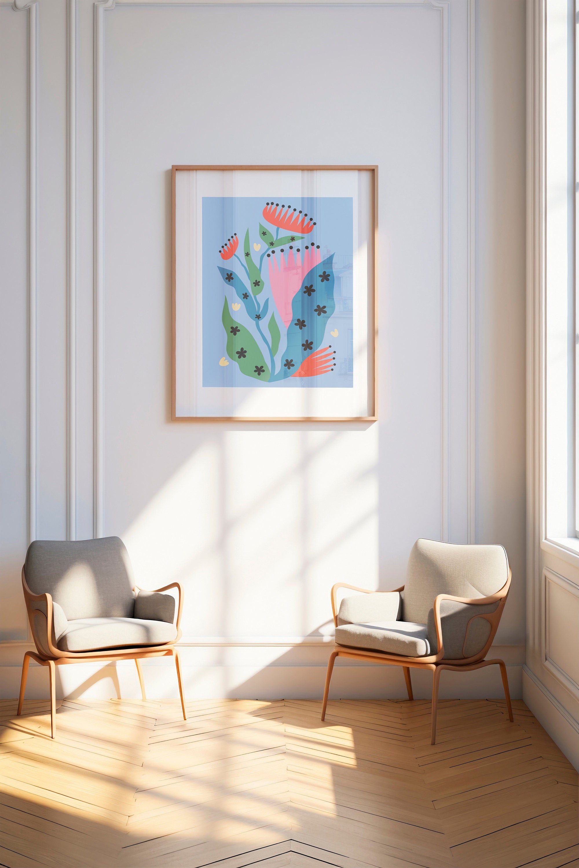 Flowers Print, French Wall Art, Abstract Flowers Print, Botanical Poster, Abstract Wall art Line Drawing Still life Aesthetic Groovy Room