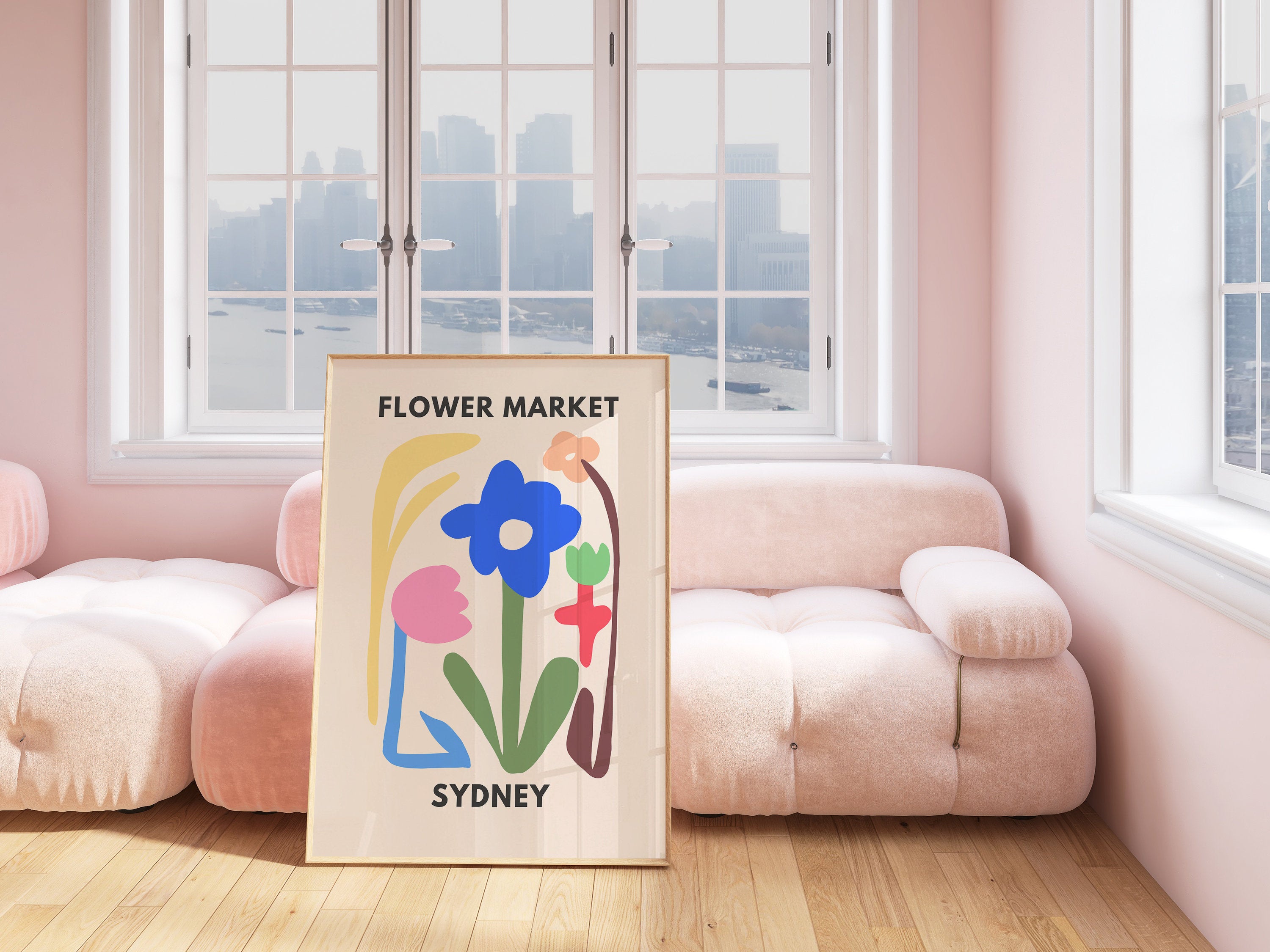 Flower Market Sydney, Flower Market Poster, Flower Market Print, Flower Wall, Flower Shop, Home Decor Art, Flower Print, Bedroom Art