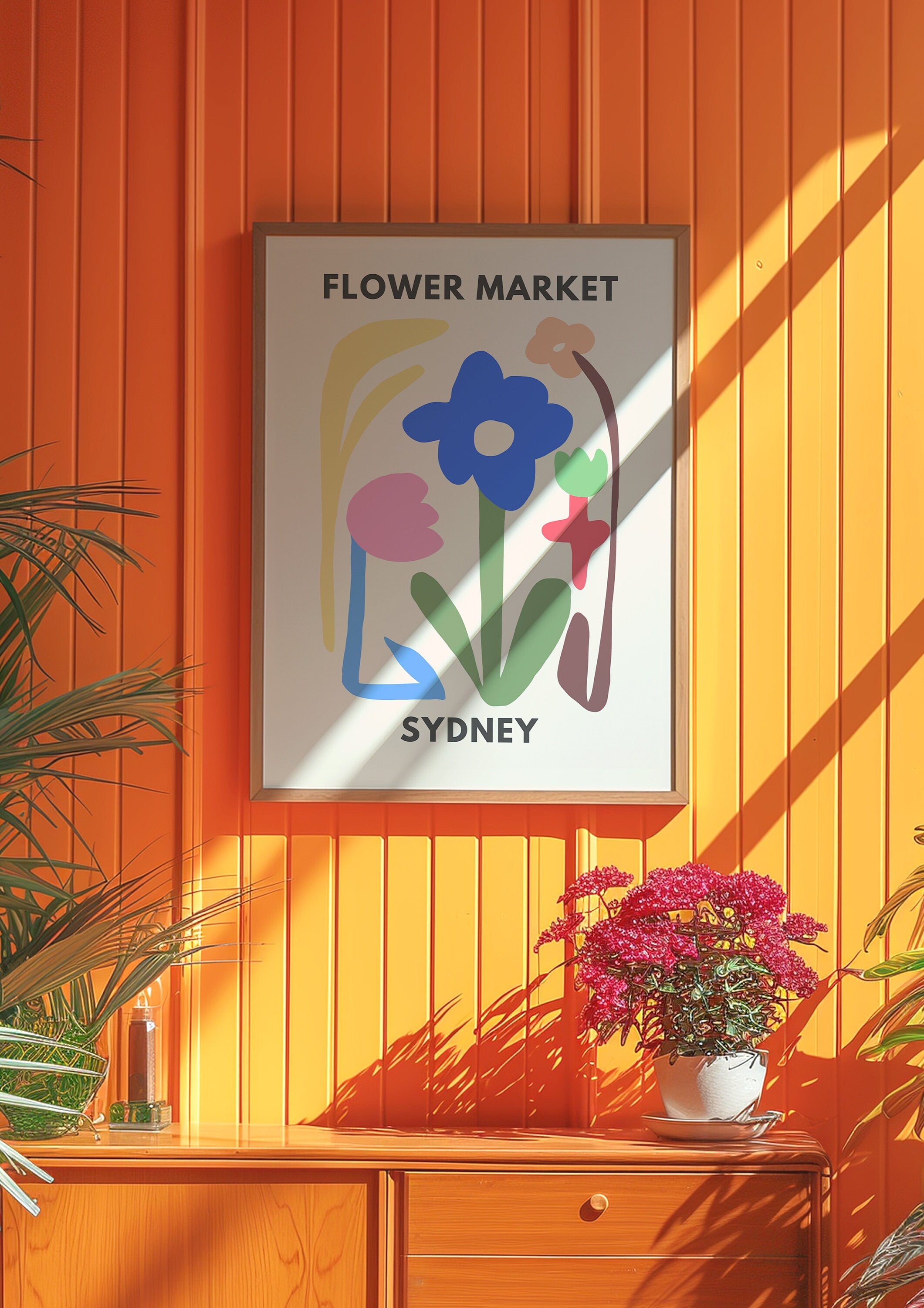 Flower Market Sydney, Flower Market Poster, Flower Market Print, Flower Wall, Flower Shop, Home Decor Art, Flower Print, Bedroom Art