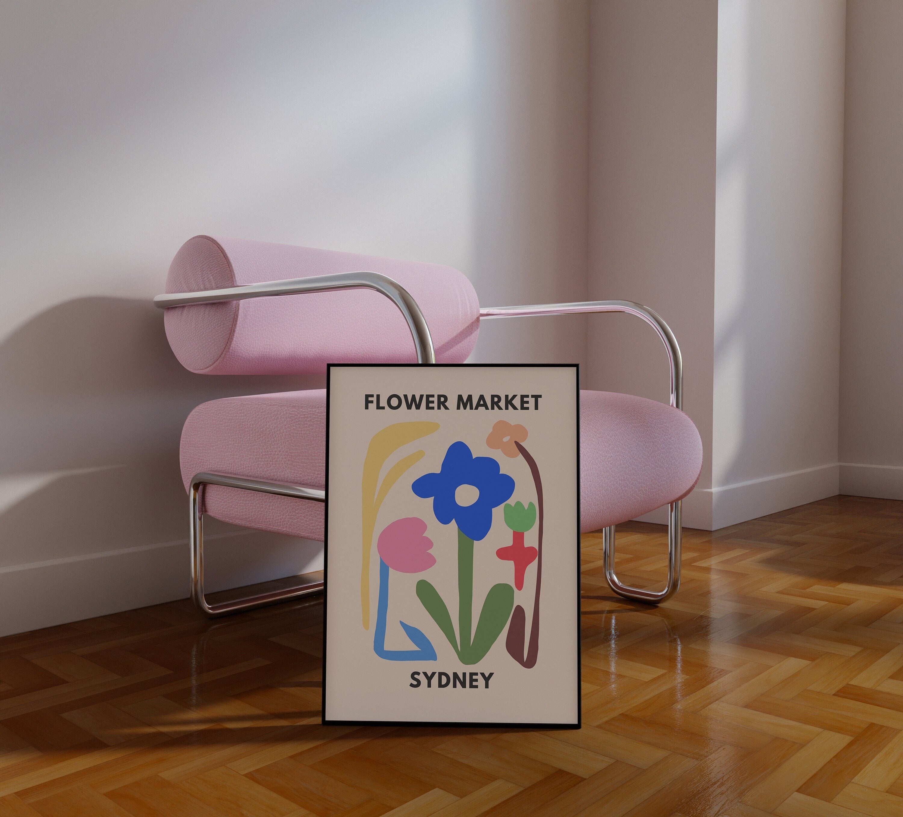 Flower Market Sydney, Flower Market Poster, Flower Market Print, Flower Wall, Flower Shop, Home Decor Art, Flower Print, Bedroom Art