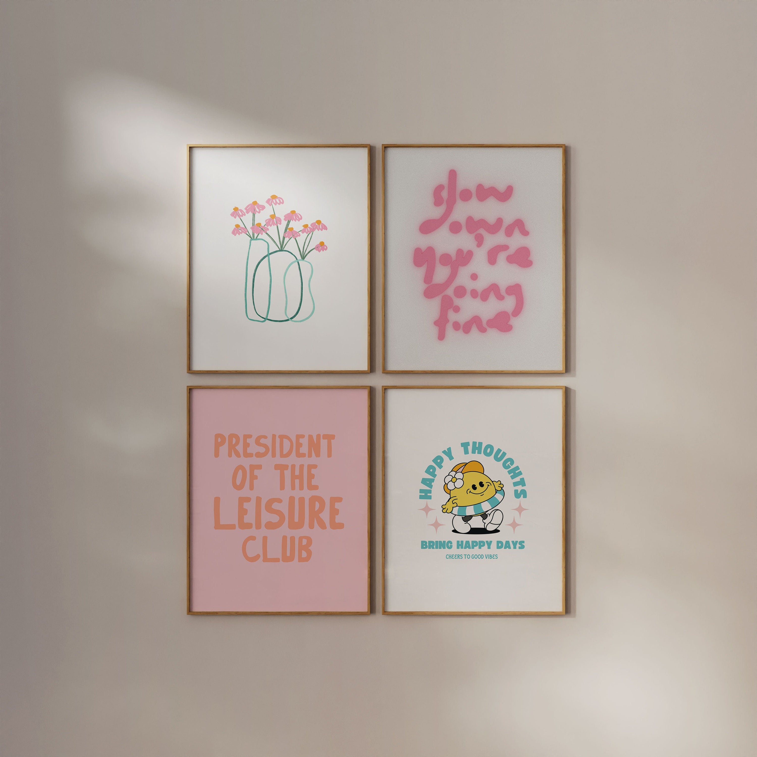 Gallery Wall Set, Exhibition Set of 4 Prints, Kids Print Set, Museum Poster Set, Trendy Prints, DIGITAL DOWNLOAD, Preppy Prints