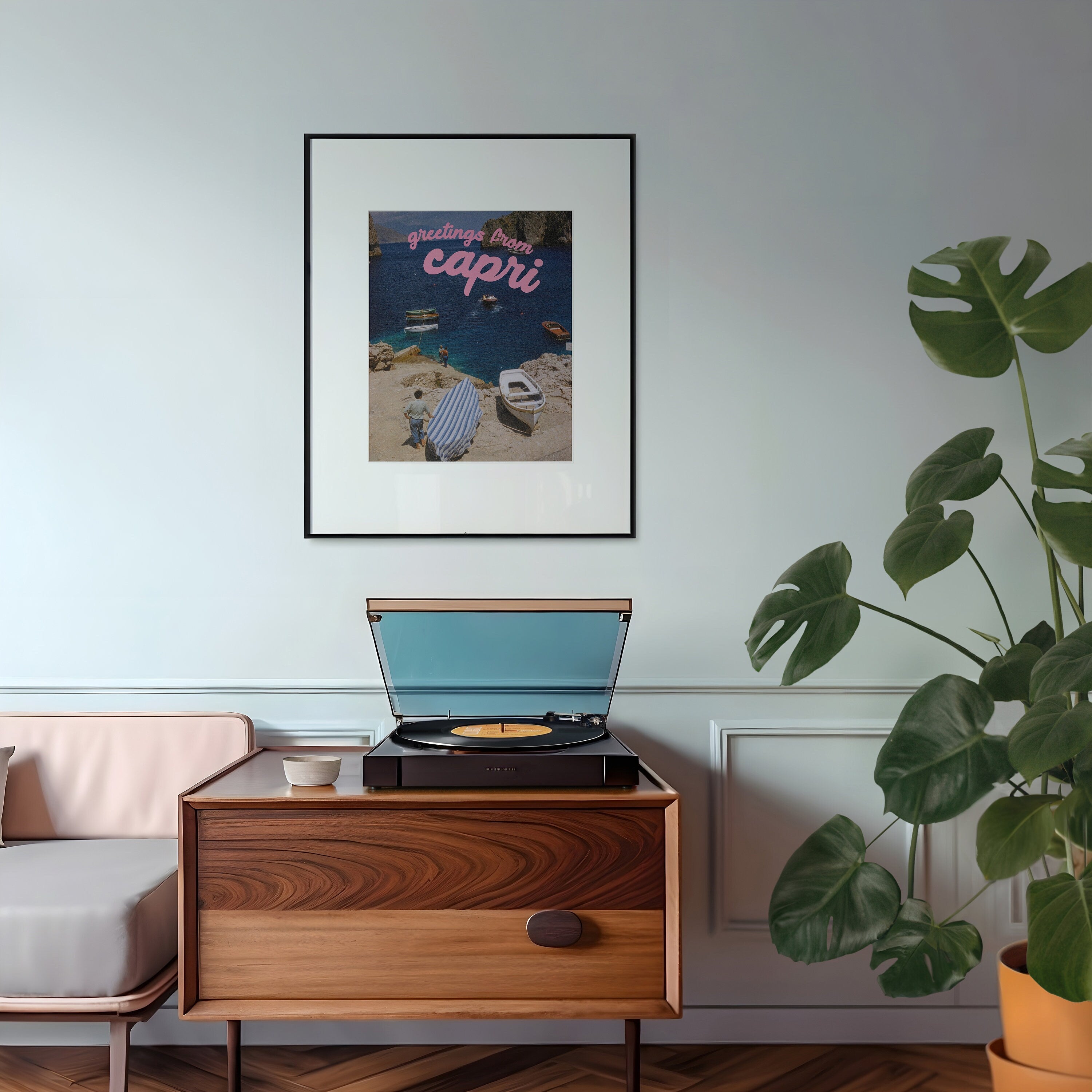 Greetings from Capri Retro Photograph Digital Art Print