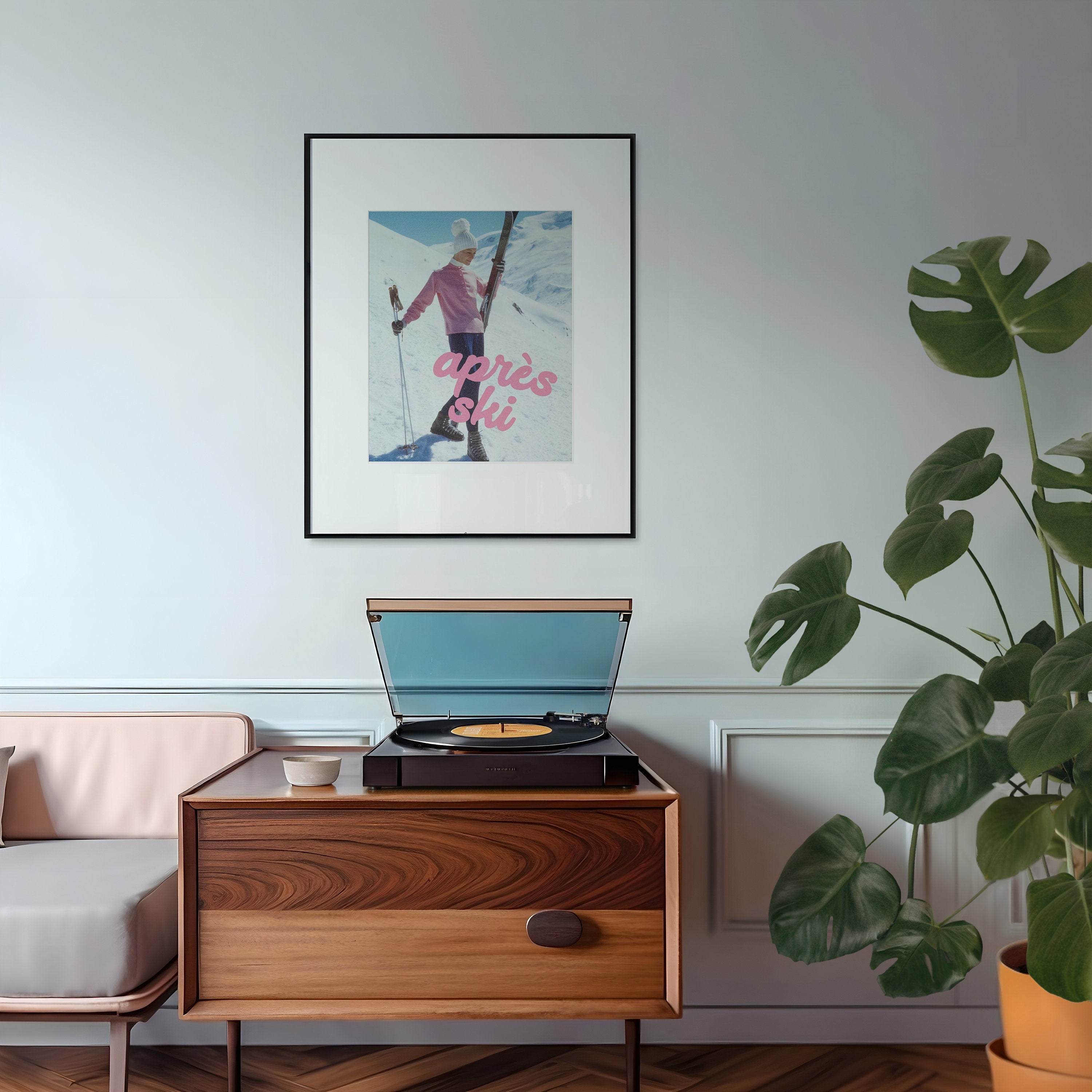 Apres ski art, apres ski poster, ski poster, cabin posters, skiing poster, skiing prints, trendy art print, vintage trendy art, vintage art
