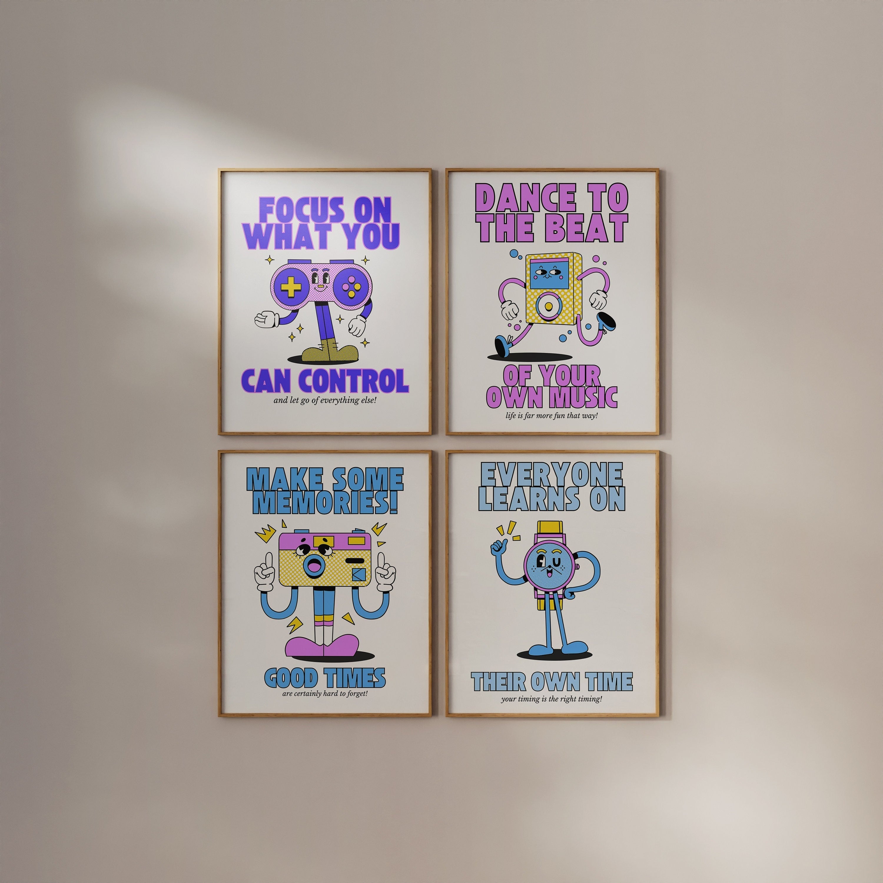 Gallery Wall Set of Four Digital Art Prints