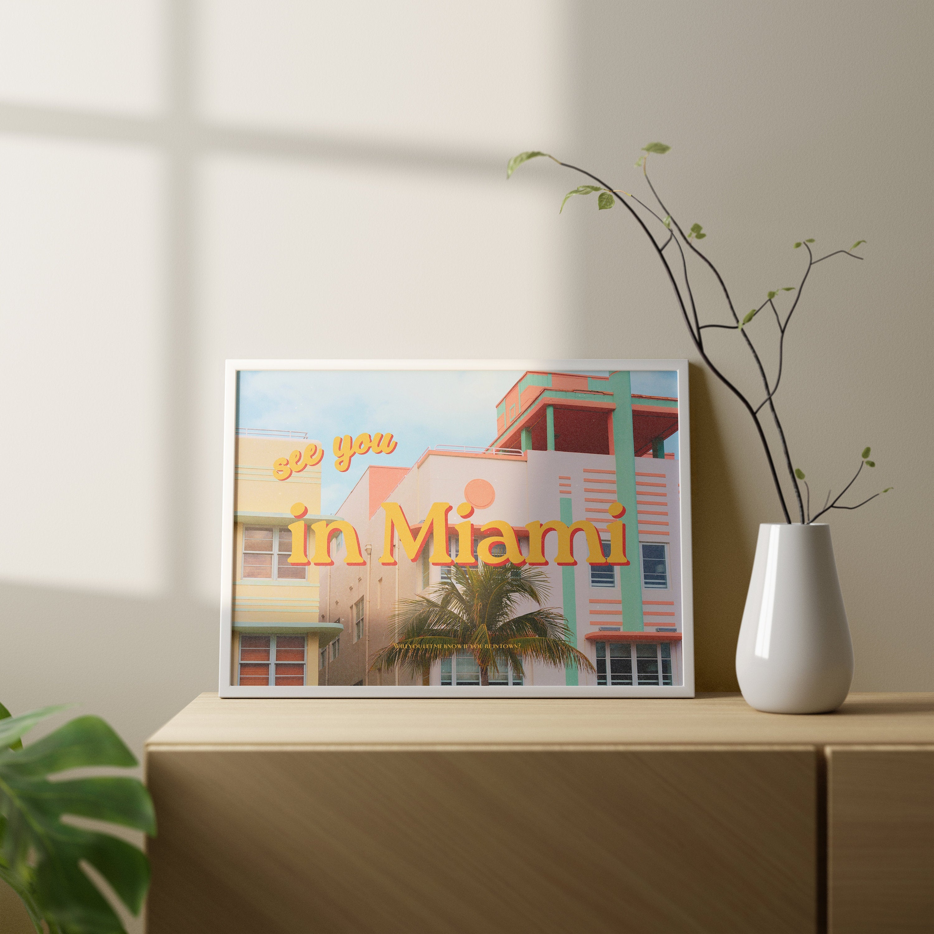 Miami Posters, Miami Art Print, Retro Miami Poster, Trendy Miami Art, Florida Art Print, Miami Decor, Miami Postcard Art Print, Miami Poster