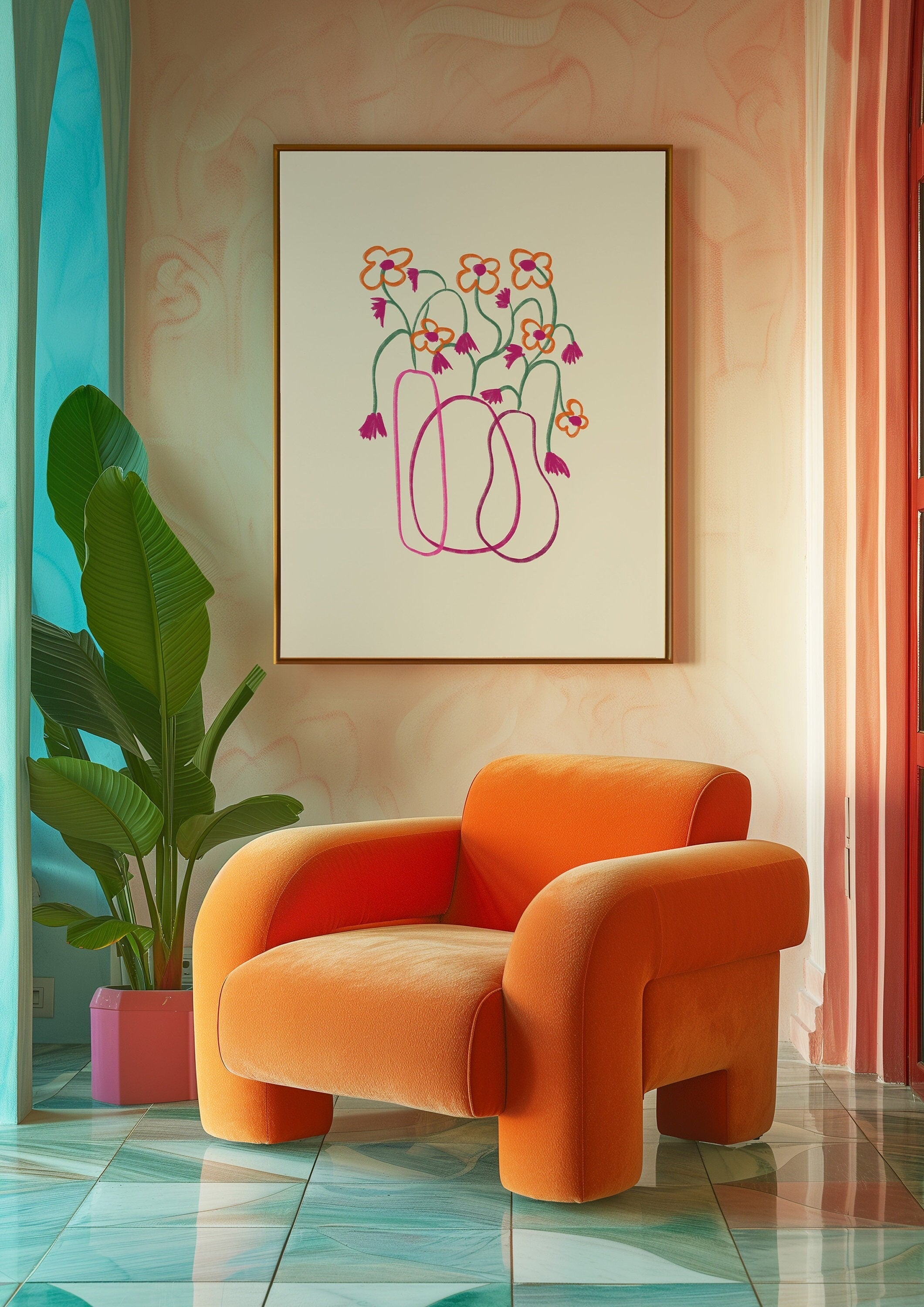Bouquet of Flowers, Floral Art, Art Prints Floral, Floral Decor, Colorful Print, Girls Bedroom, Gift Idea, Inspirational Art, Minimalist Art