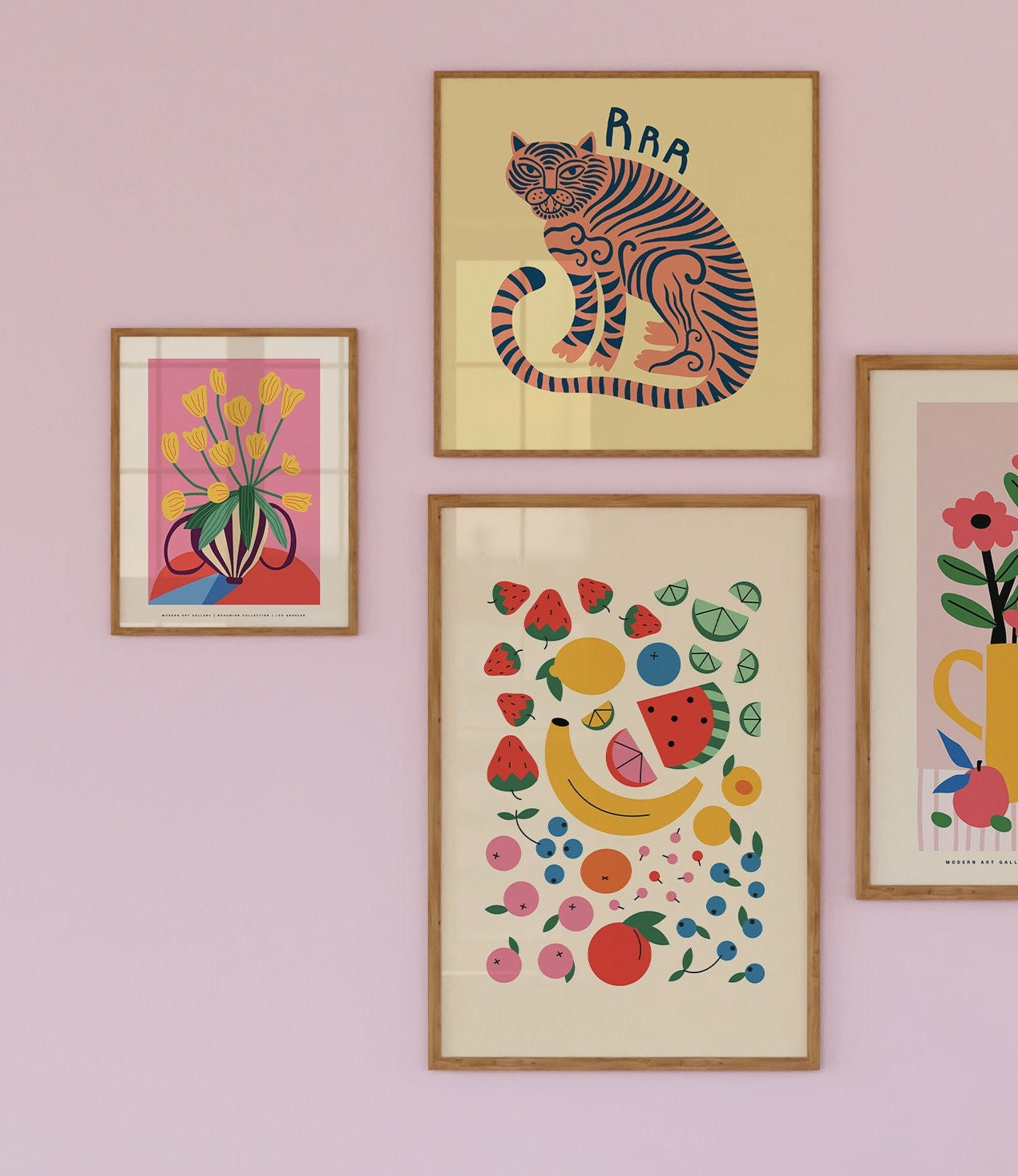 Gallery Wall Set of Four Digital Art Prints