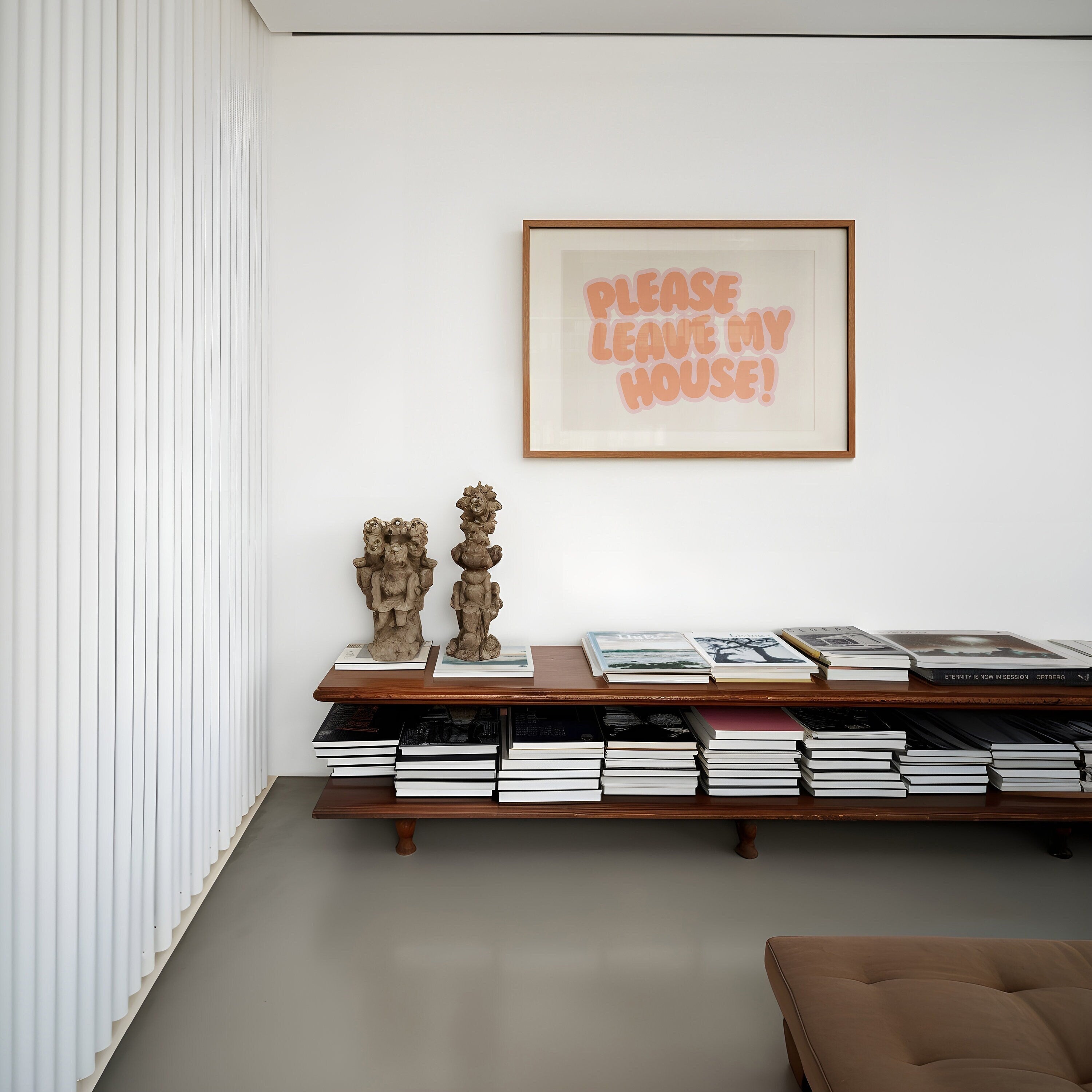Please Leave Print, Modern Wall Art, Living Room Poster, Minimal Wall Art, Bedroom Bathroom Print, Entryway Art Print