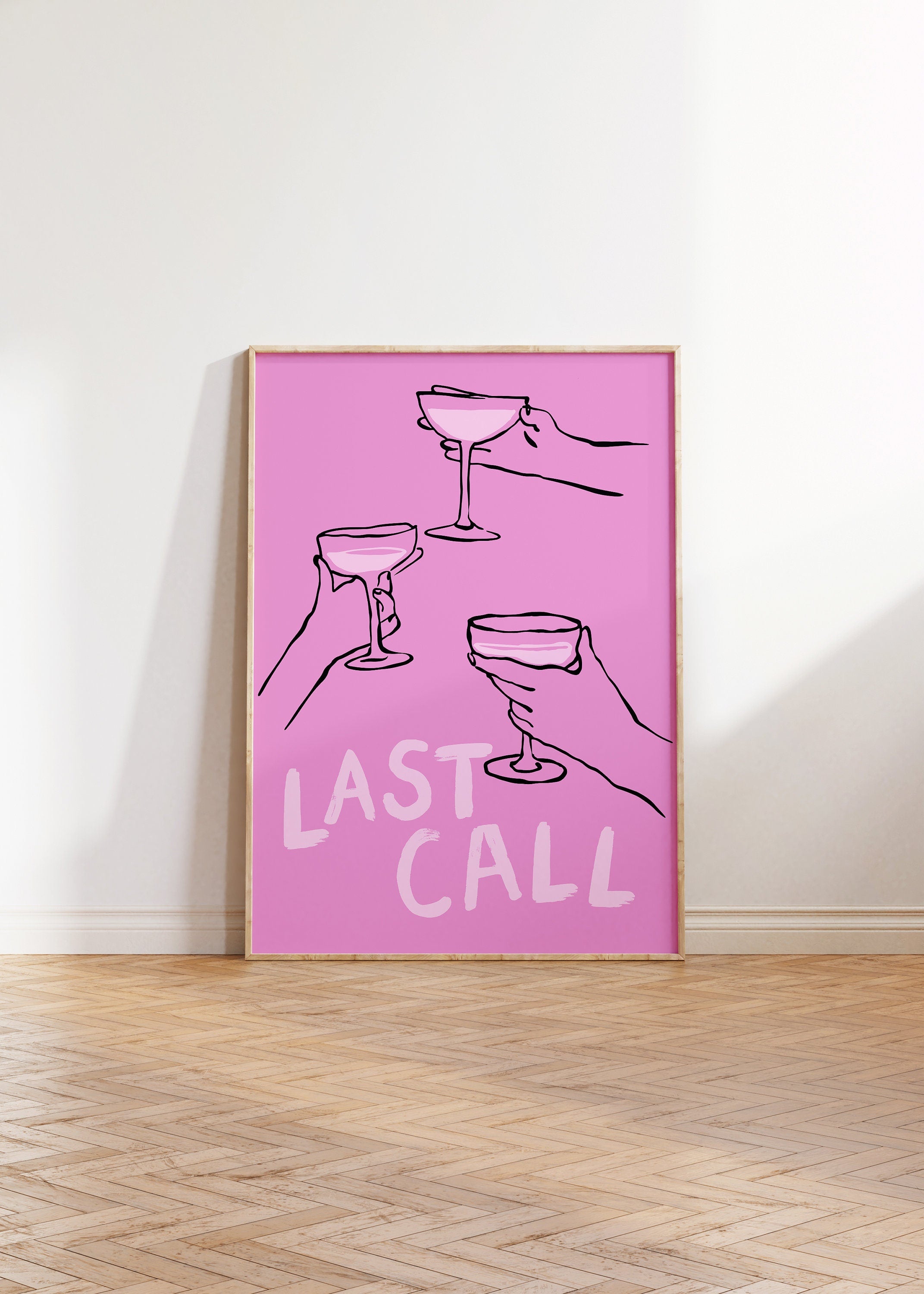 Last Call Wall Art Download, Scribbled Print, Fun Kitchen Art, Bar Cart Prints, Colorful Cheers Art, Trendy Bar Cart Gift, Bar Cart Art