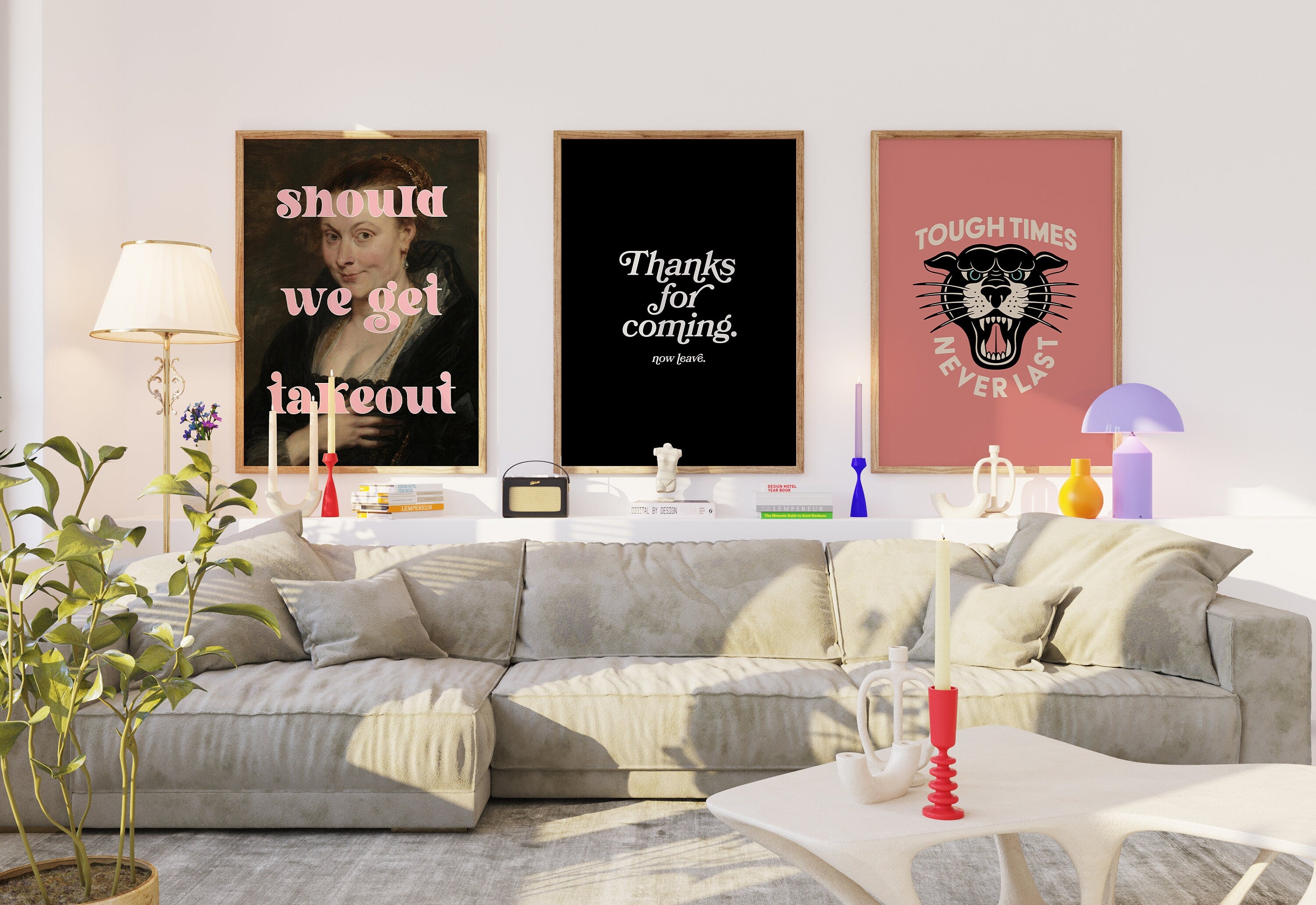 Gallery Set of 3, Trendy Art Print, Art Prints Floral, Colorful Print, Girls Bedroom, Trendy Posters, Gallery Wall Set, Apartment Art Print