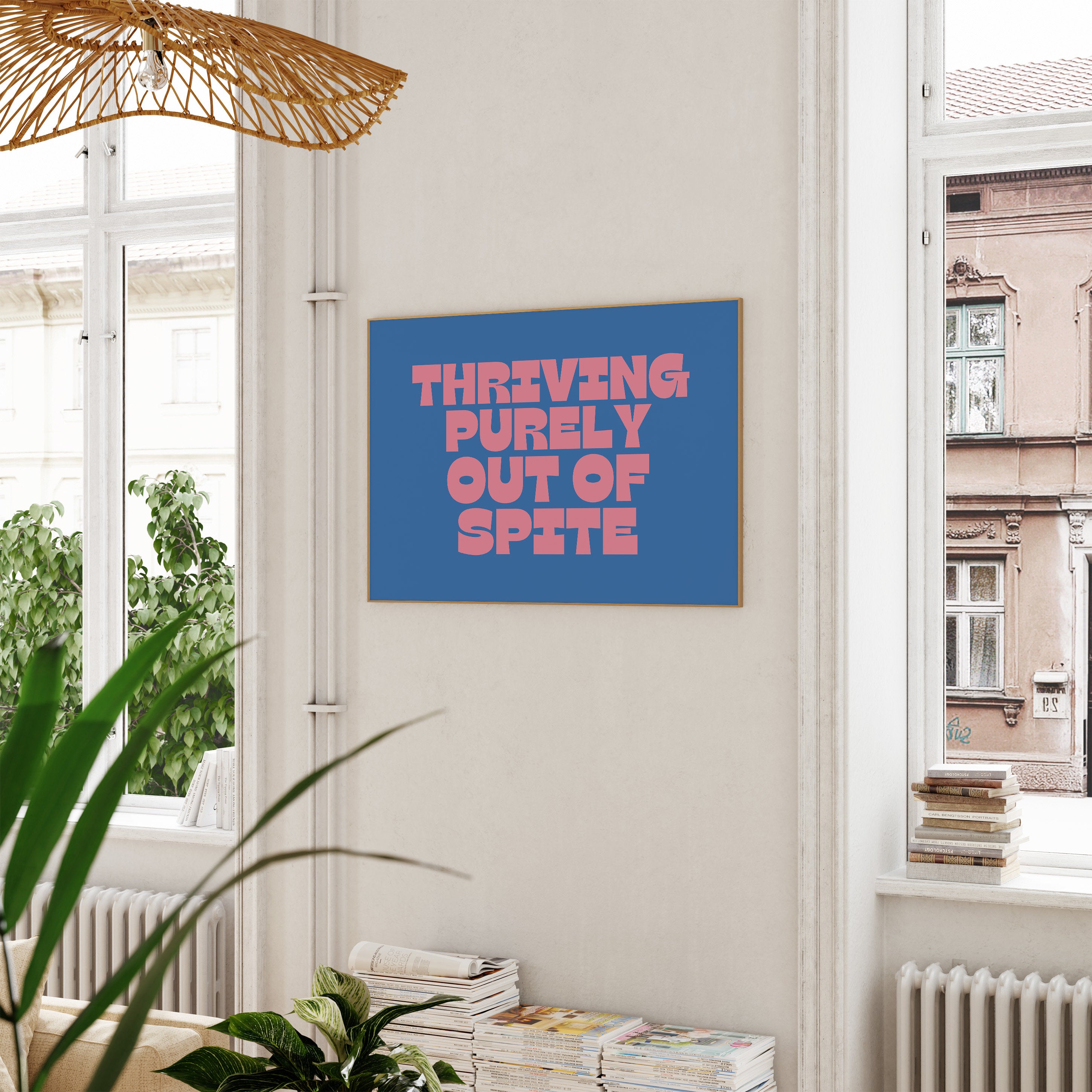 Thriving Out of Spite-Retro Barbie Poster-Wall Print-Digital Download-Preppy Pink Prints-Typography-Y2K Aesthetic-Girly Art-Large Wall Art